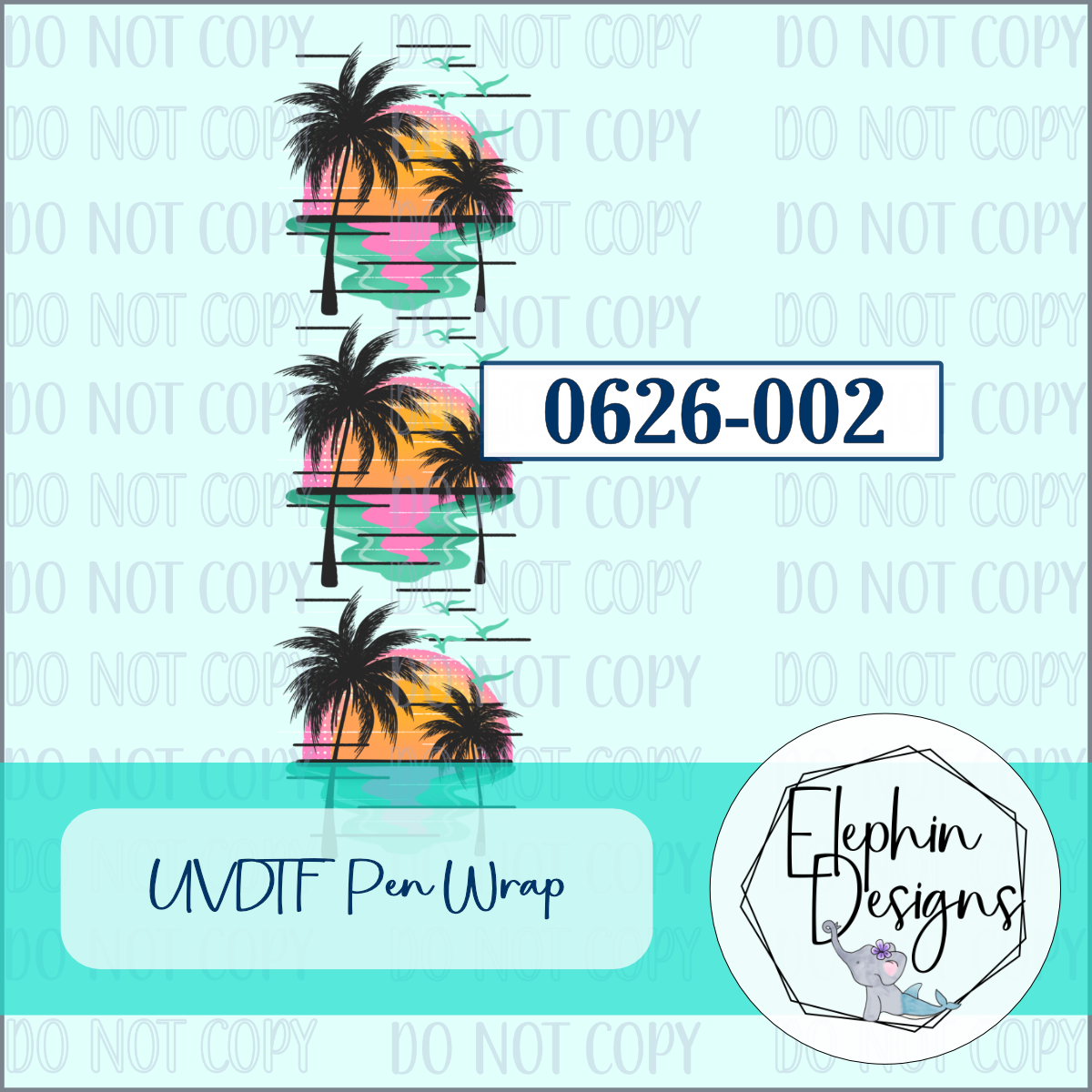 UV DTF Pen Wrap | Tropical Sunset | 0626-002