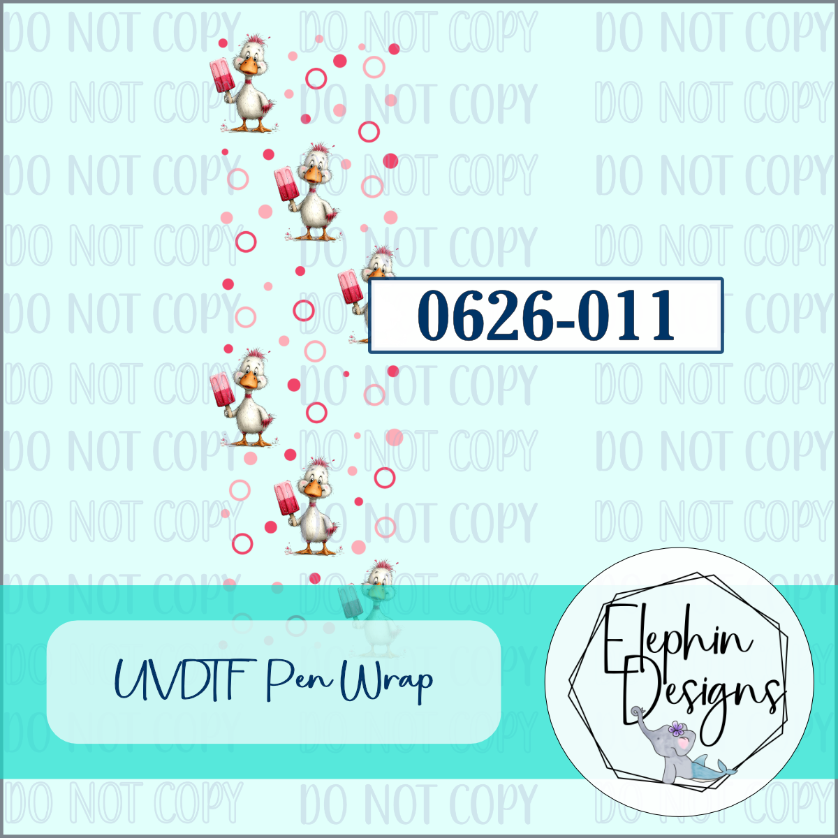 UV DTF Pen Wrap | Duck with Popsicle | 0626-011