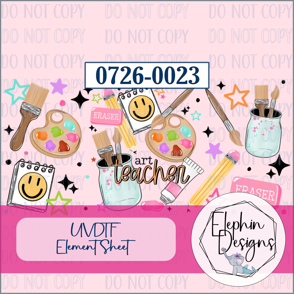 UV DTF Element Sheet | Art Teacher | 0726-0023