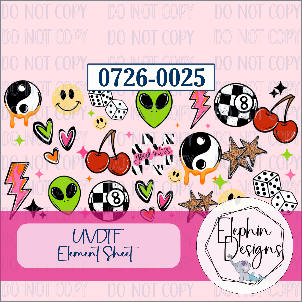 UV DTF Element Sheet | Good Vibes | 0726-0025
