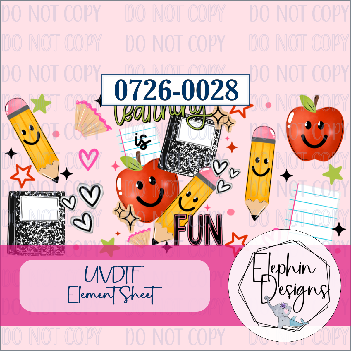 UV DTF Element Sheet | Learning is FUN | 0726-0028