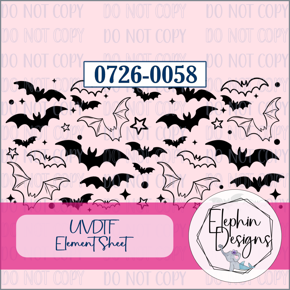 UV DTF Element Sheet | Bat Frenzy | 0726-0058