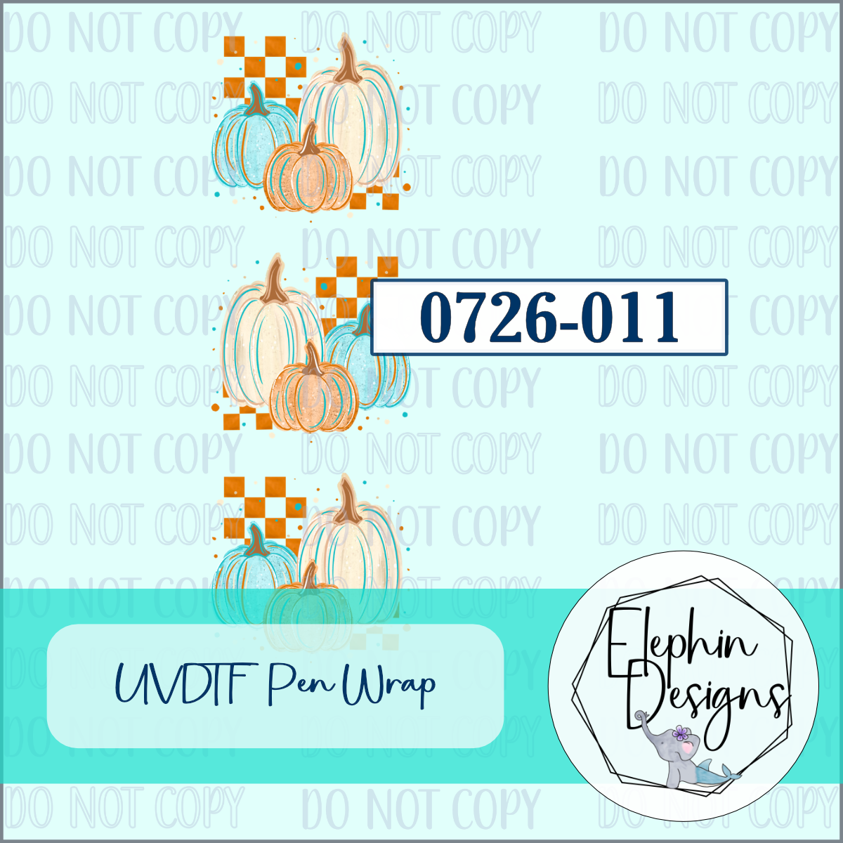 UV DTF Pen Wrap | Rustic Fall Pumpkin | 0726-011