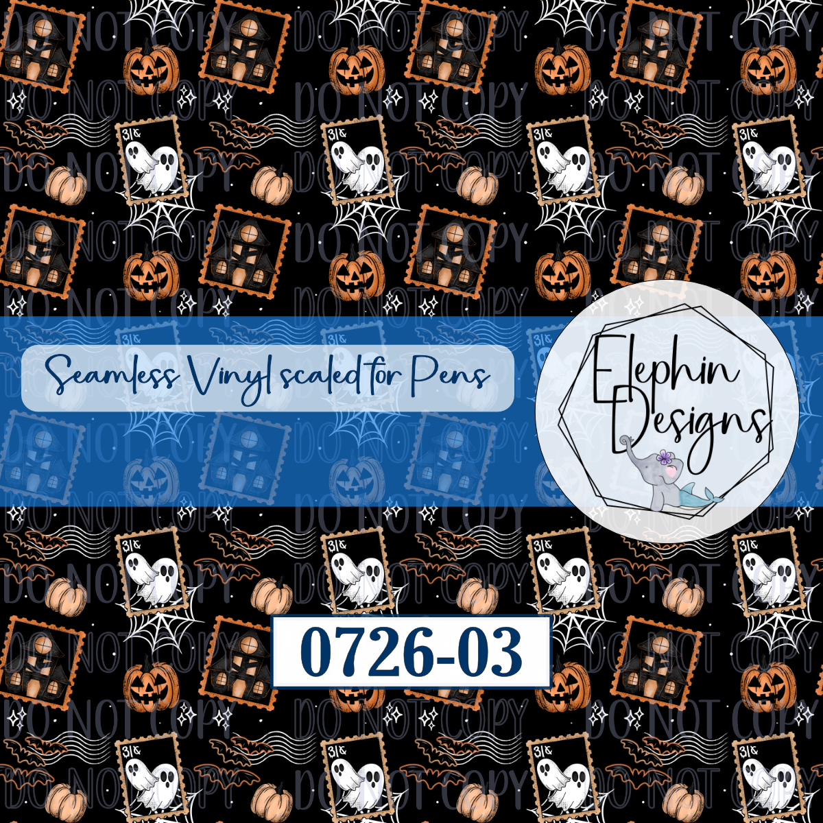 Haunted House Ghost Seamless Printed Vinyl | 0726-03