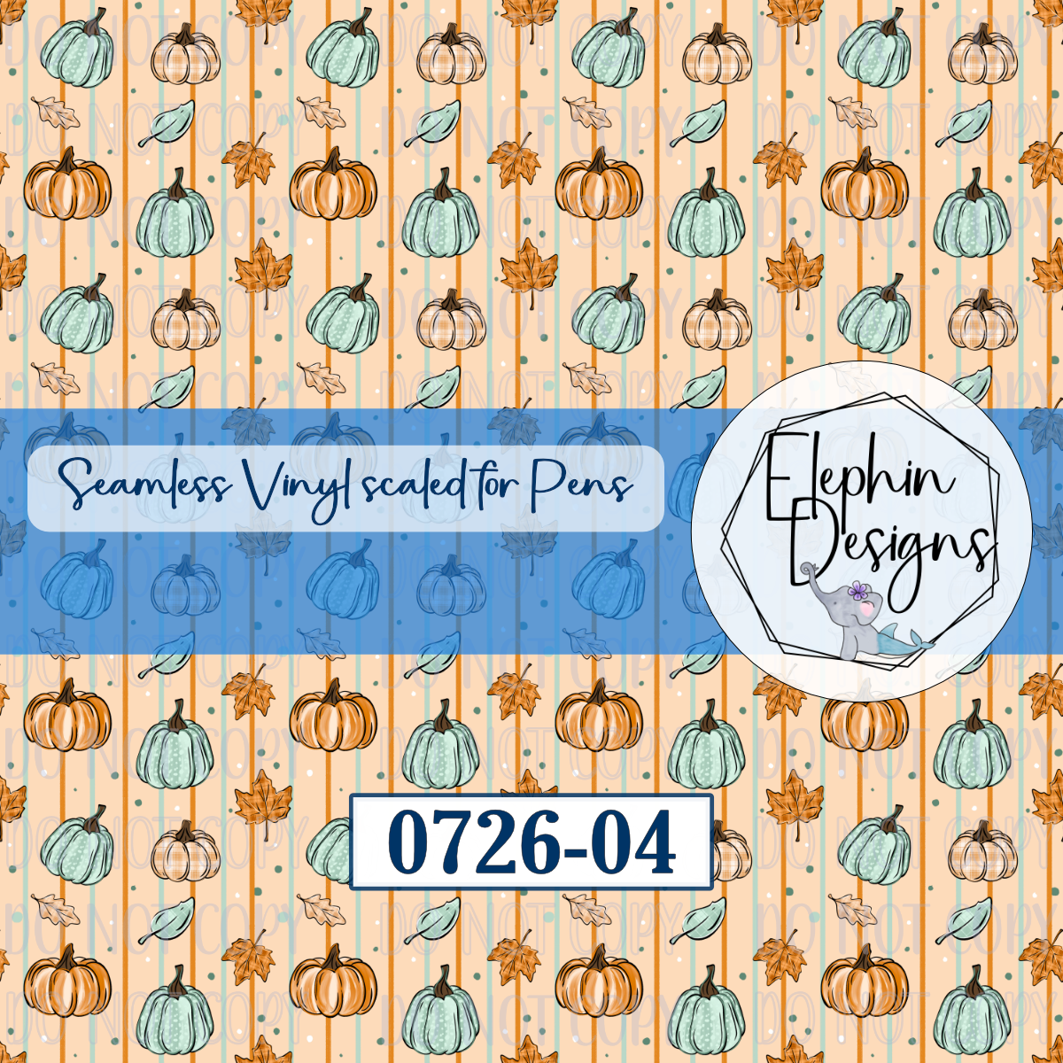 Farmhouse Fall Pumpkin Seamless Printed Vinyl | 0726-04