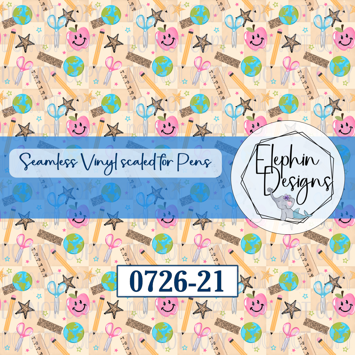 Back to School Seamless Printed Vinyl | 0726-21