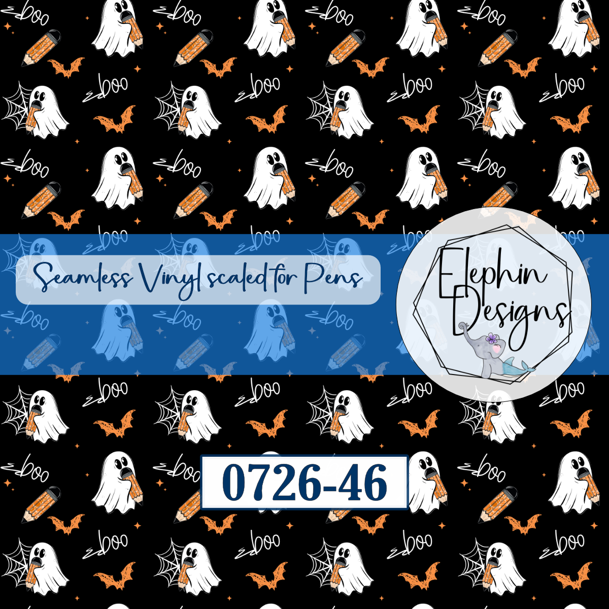 Ghost Pencil Boo Seamless Printed Vinyl | 0726-46