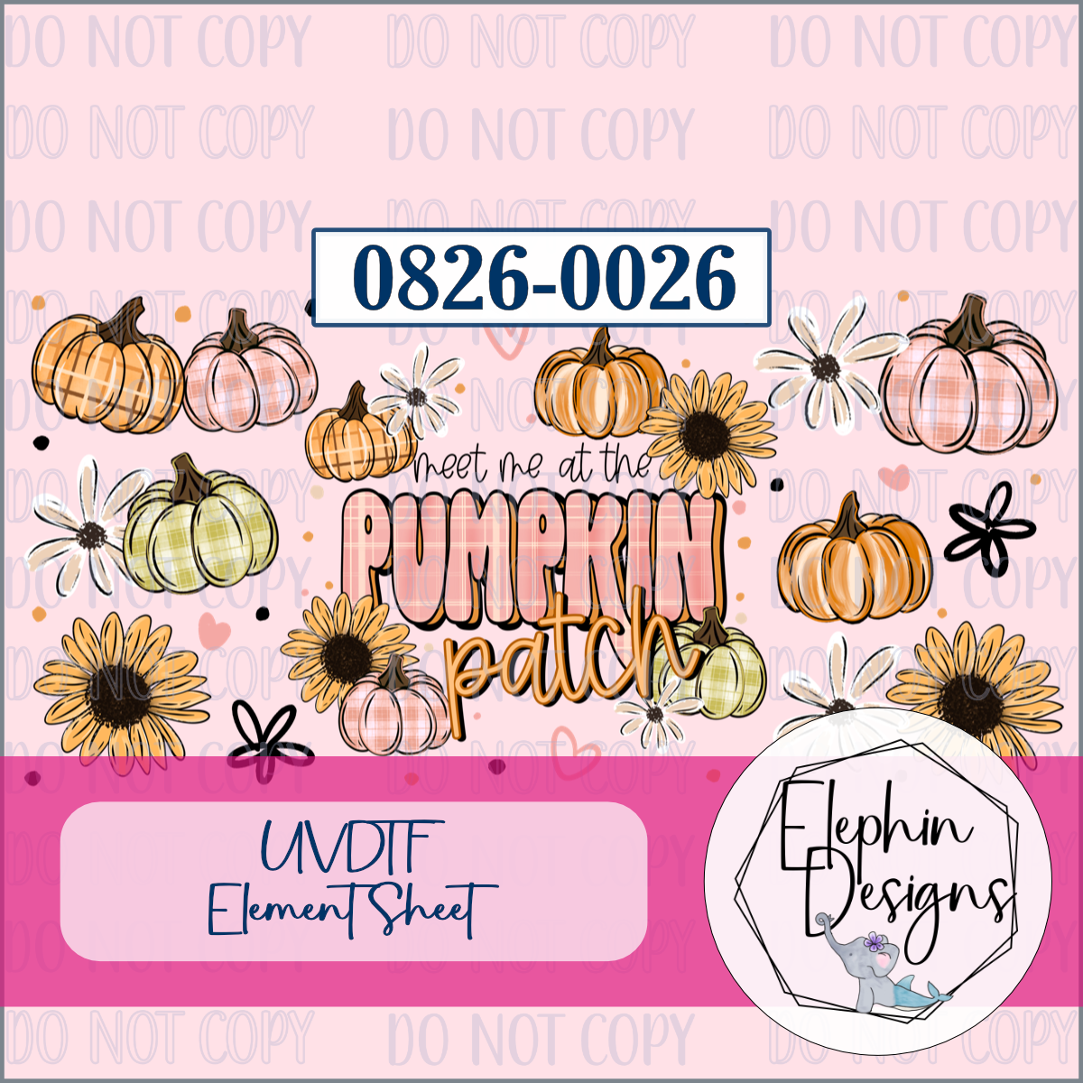 UV DTF Element Sheet | Pumpkin Patch | 0826-0026