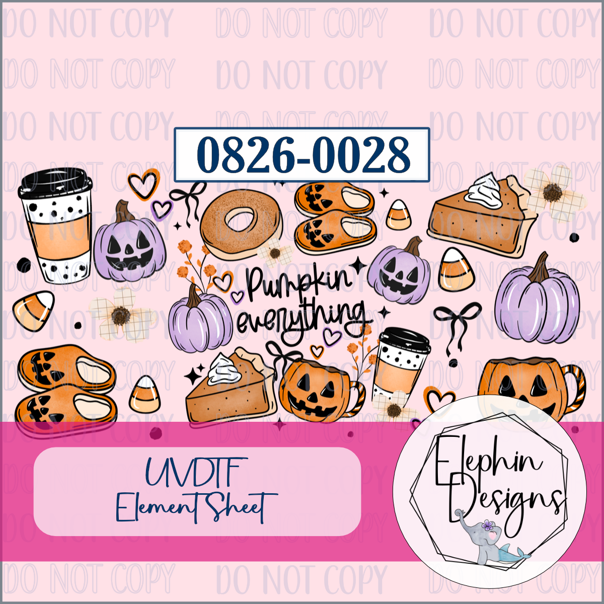 UV DTF Element Sheet | Pumpkin Everything | 0826-0028
