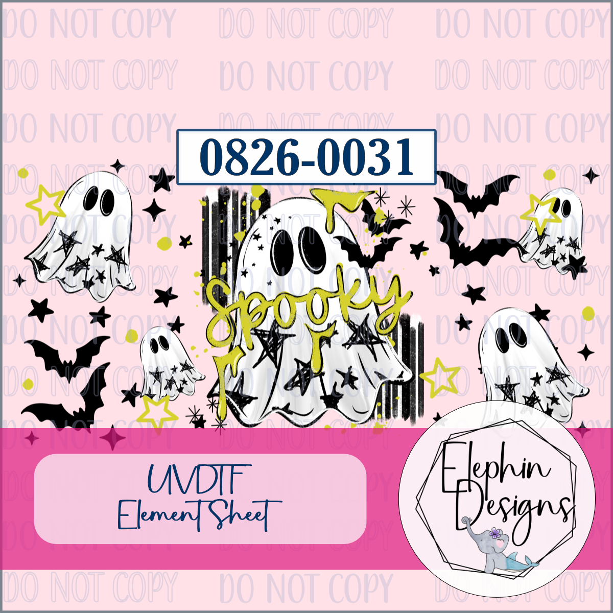 UV DTF Element Sheet | Spooky Ghost Squad | 0826-0031
