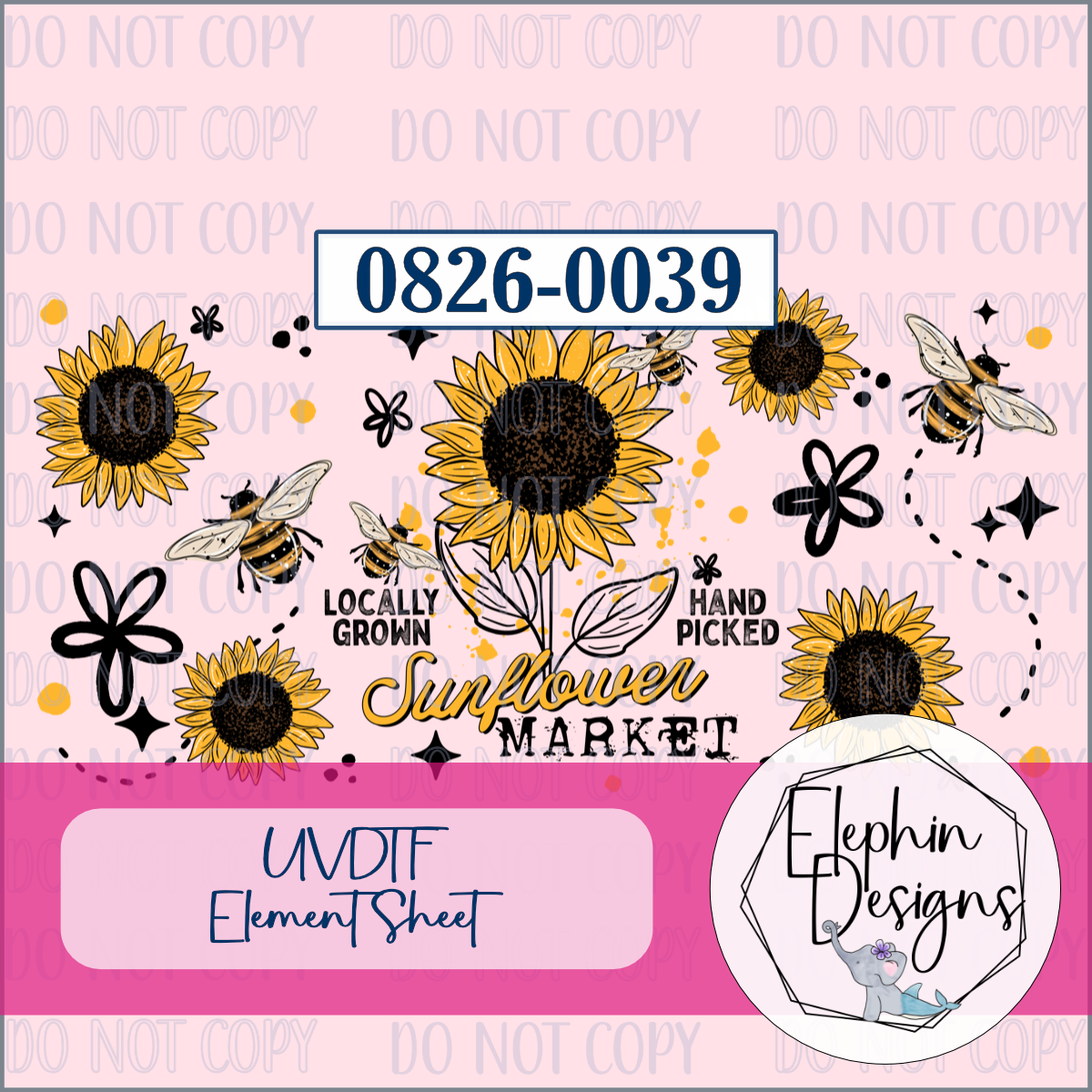 UV DTF Element Sheet | Sunflower Market | 0826-0039