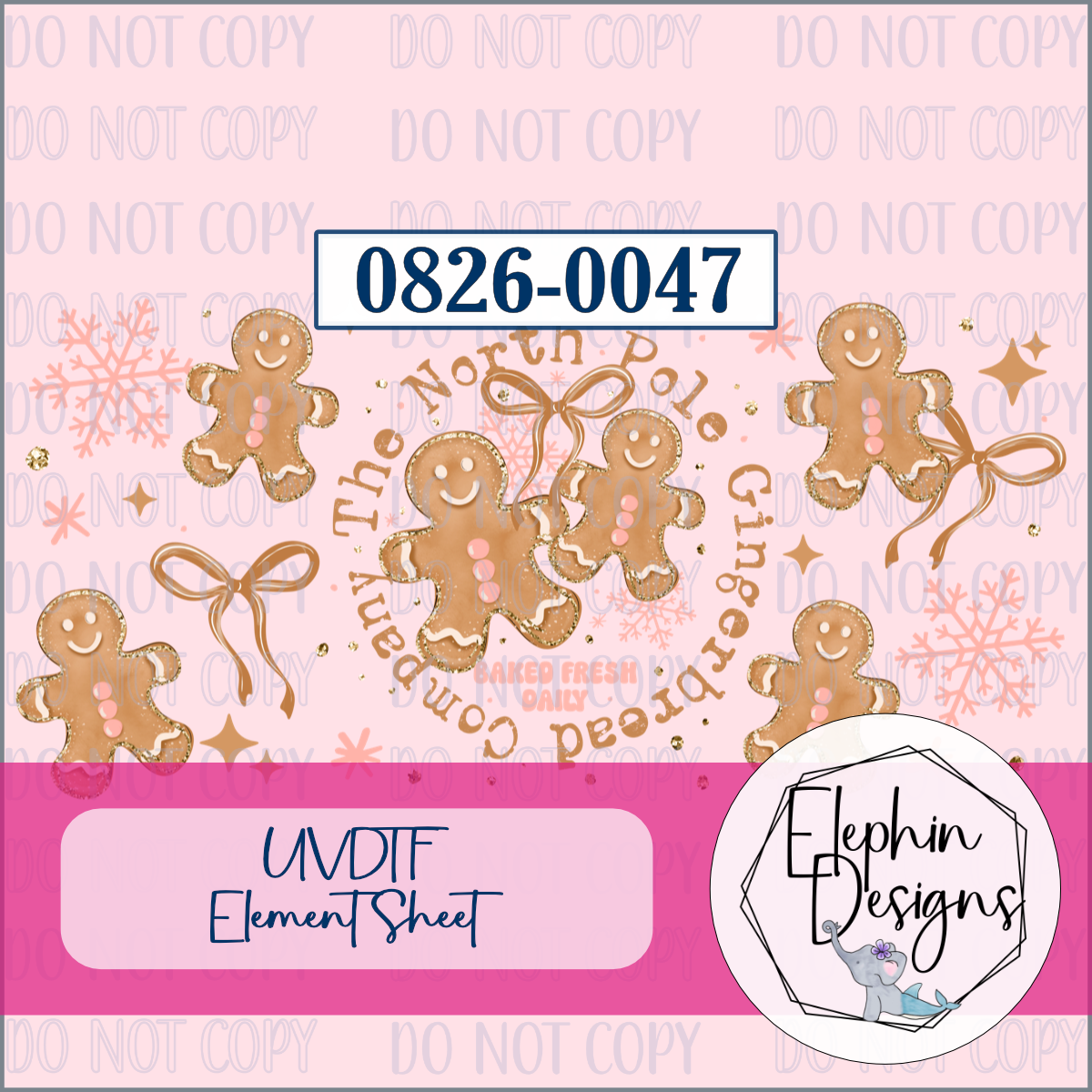 UV DTF Element Sheet | North Pole Gingerbread Company | 0826-0047