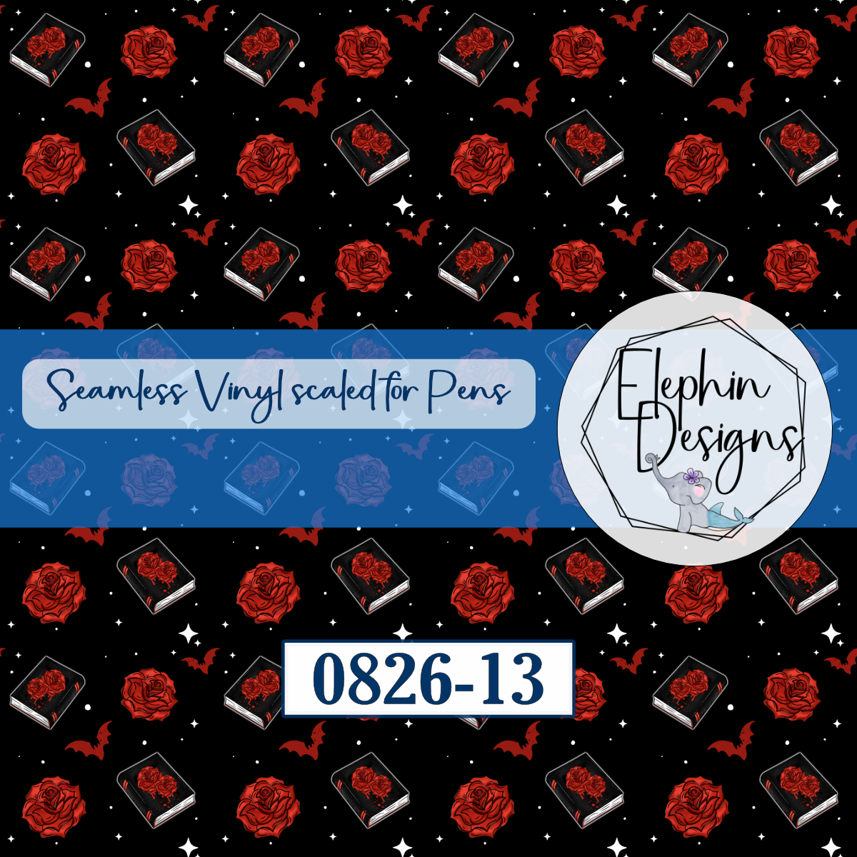Dark Romance Rose Seamless Printed Vinyl | 0826-13