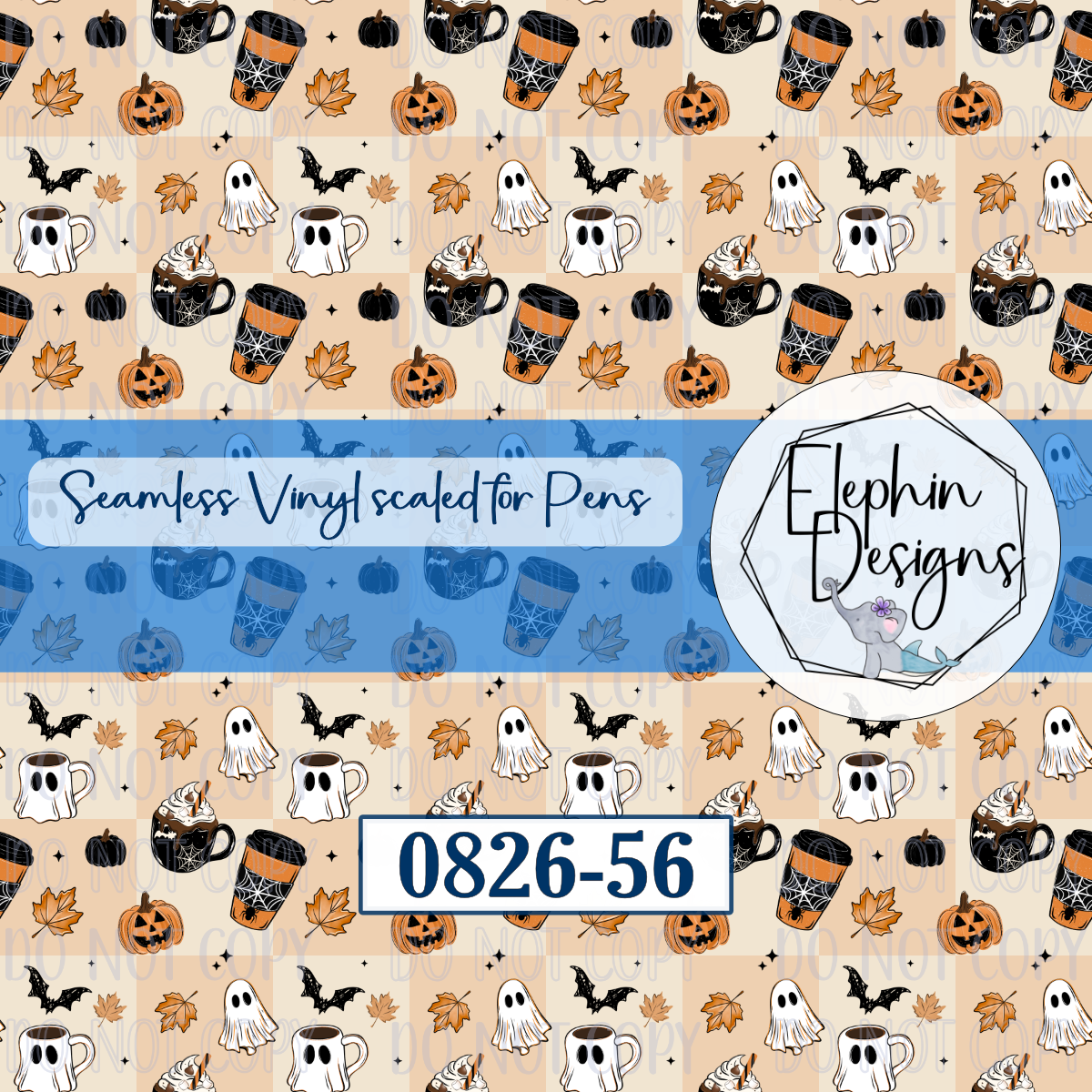 Halloween Coffee Seamless Printed Vinyl | 0826-56