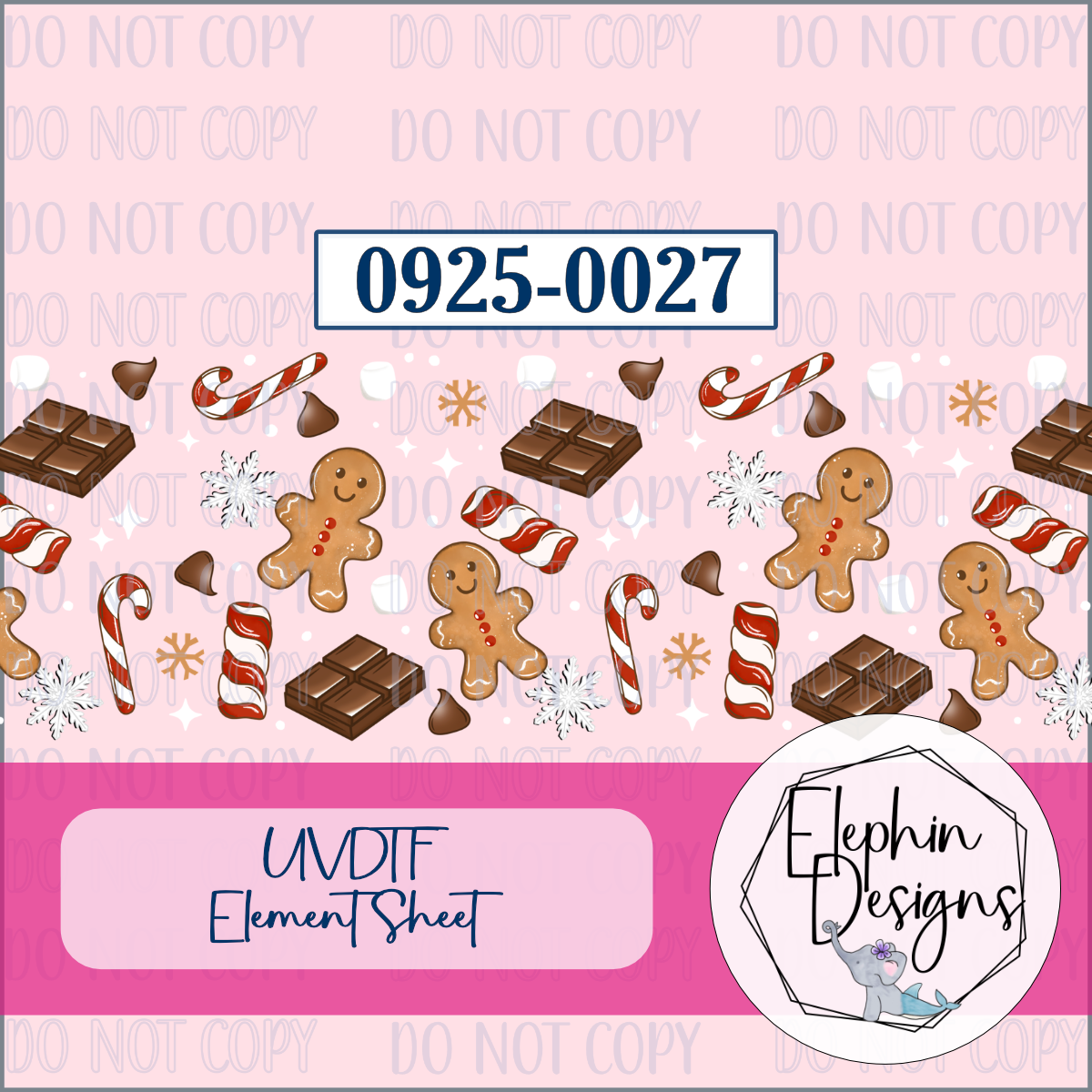UV DTF Element Sheet | Gingerbread Christmas Treats | 0925-0027