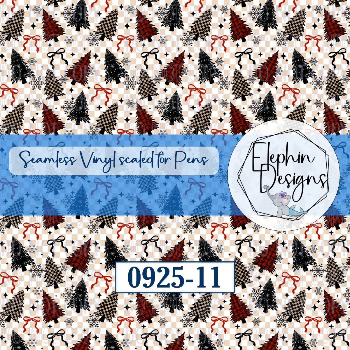 Tree Bow Seamless Printed Vinyl | 0925-11