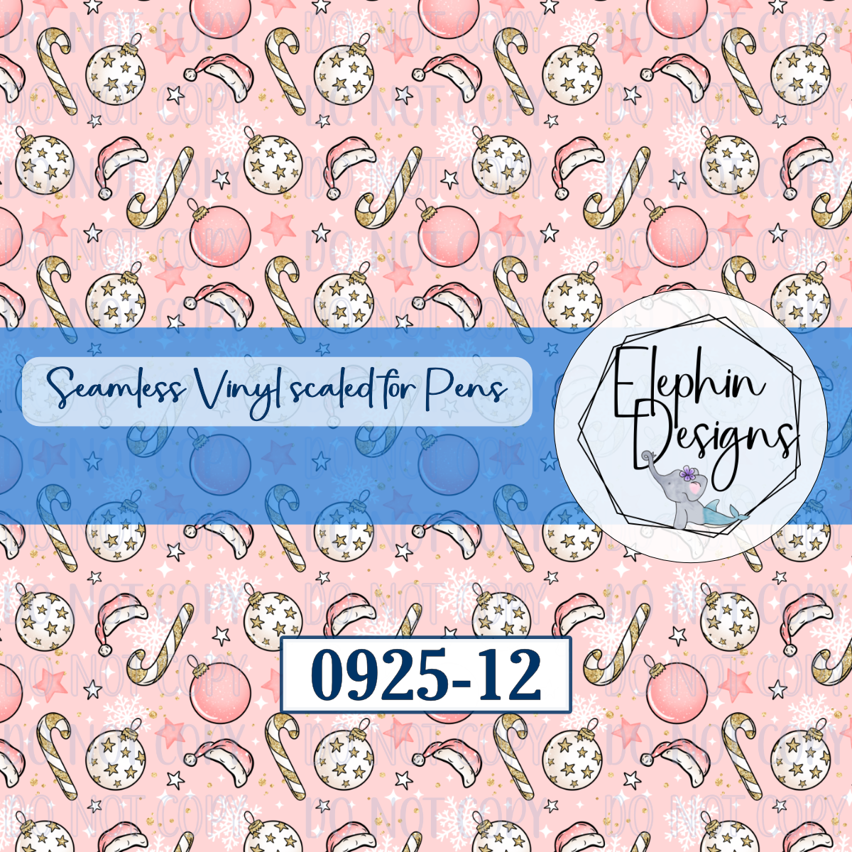 Ornament Candy Cane Seamless Printed Vinyl | 0925-12