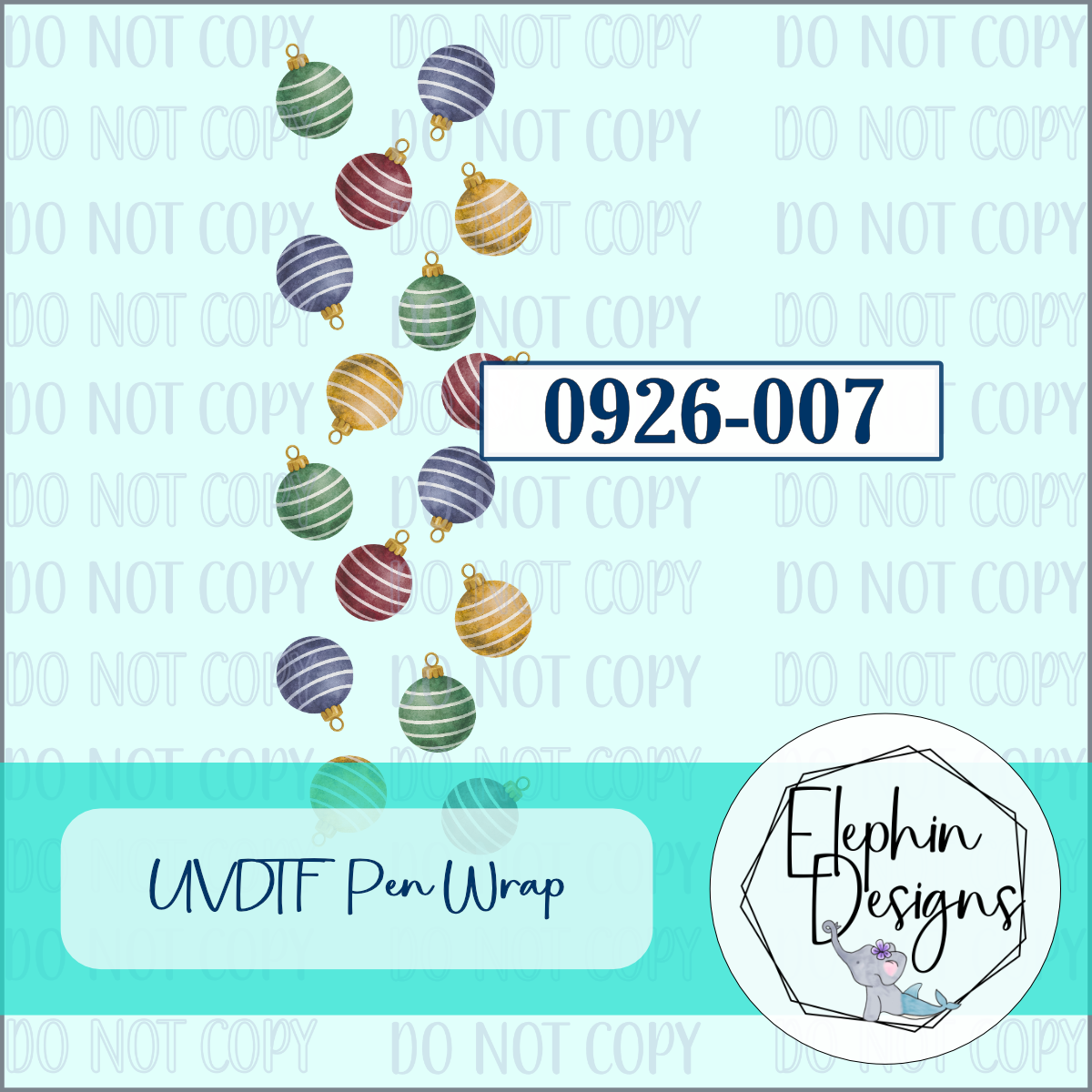 UV DTF Pen Wrap | Striped Ornaments | 0926-007