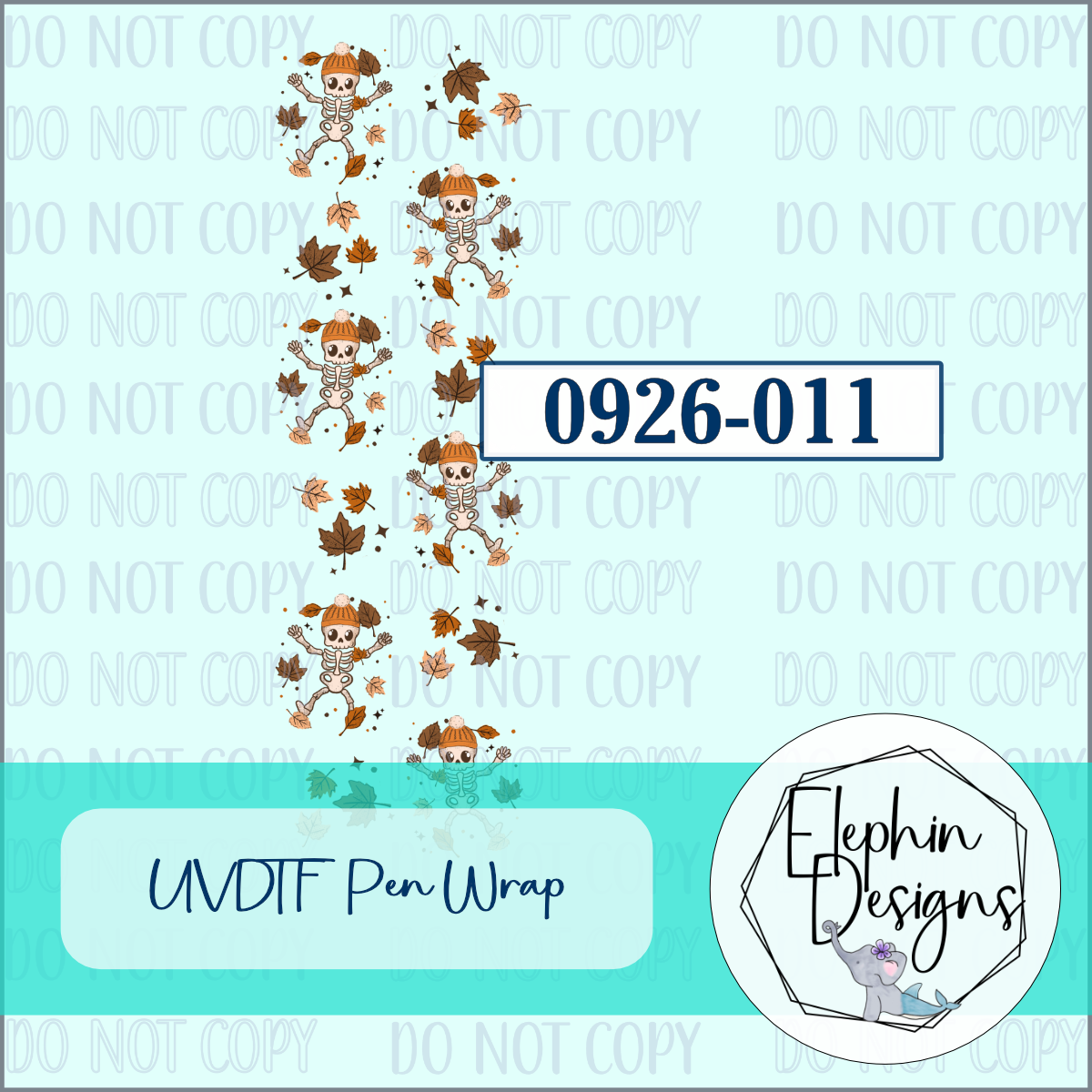 UV DTF Pen Wrap | Fall Skeletons and Leaves | 0926-011