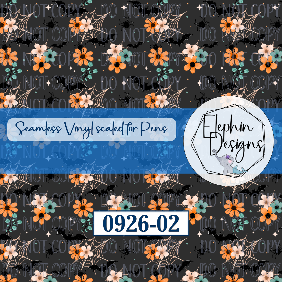 Spiderweb Floral Seamless Printed Vinyl | 0926-02