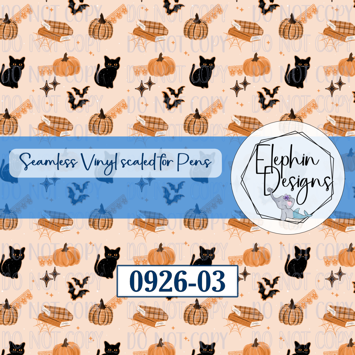 Cat Pumpkin Seamless Printed Vinyl | 0926-03