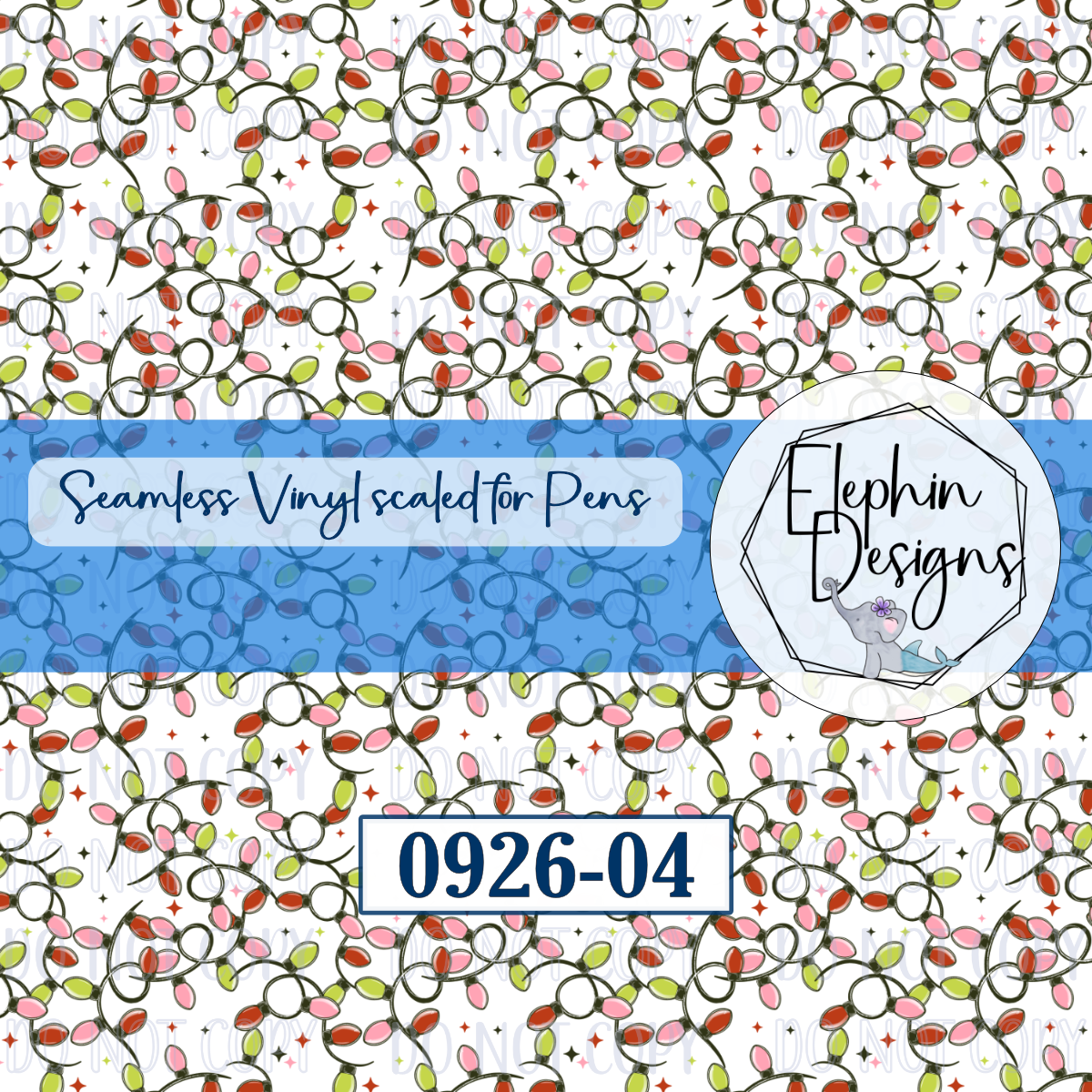 Christmas Lights Seamless Printed Vinyl | 0926-04