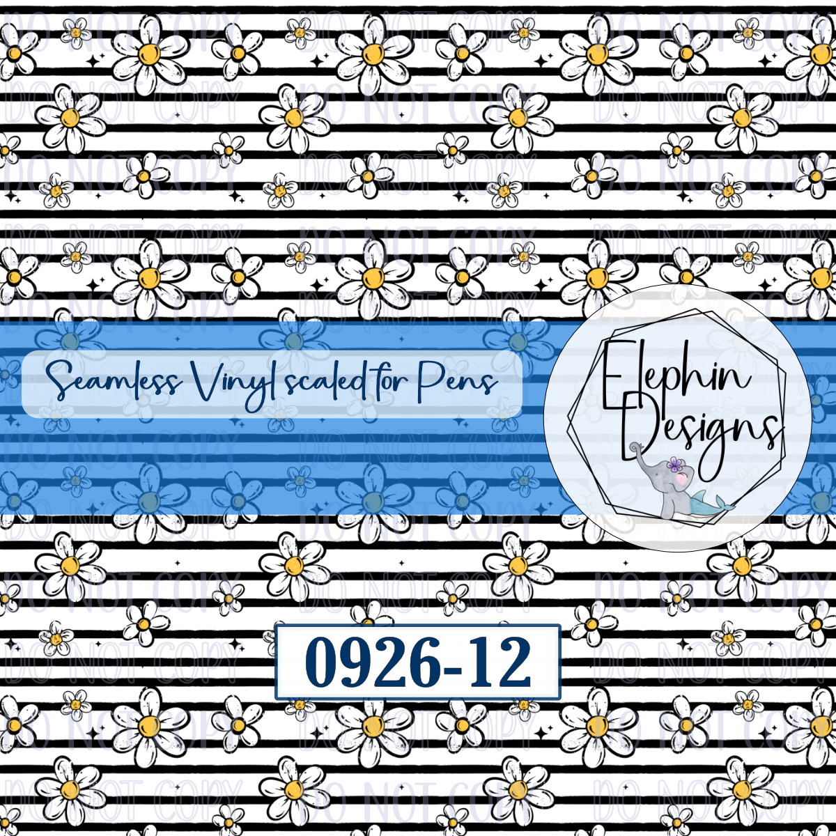 Daisy Stripe Seamless Printed Vinyl | 0926-12