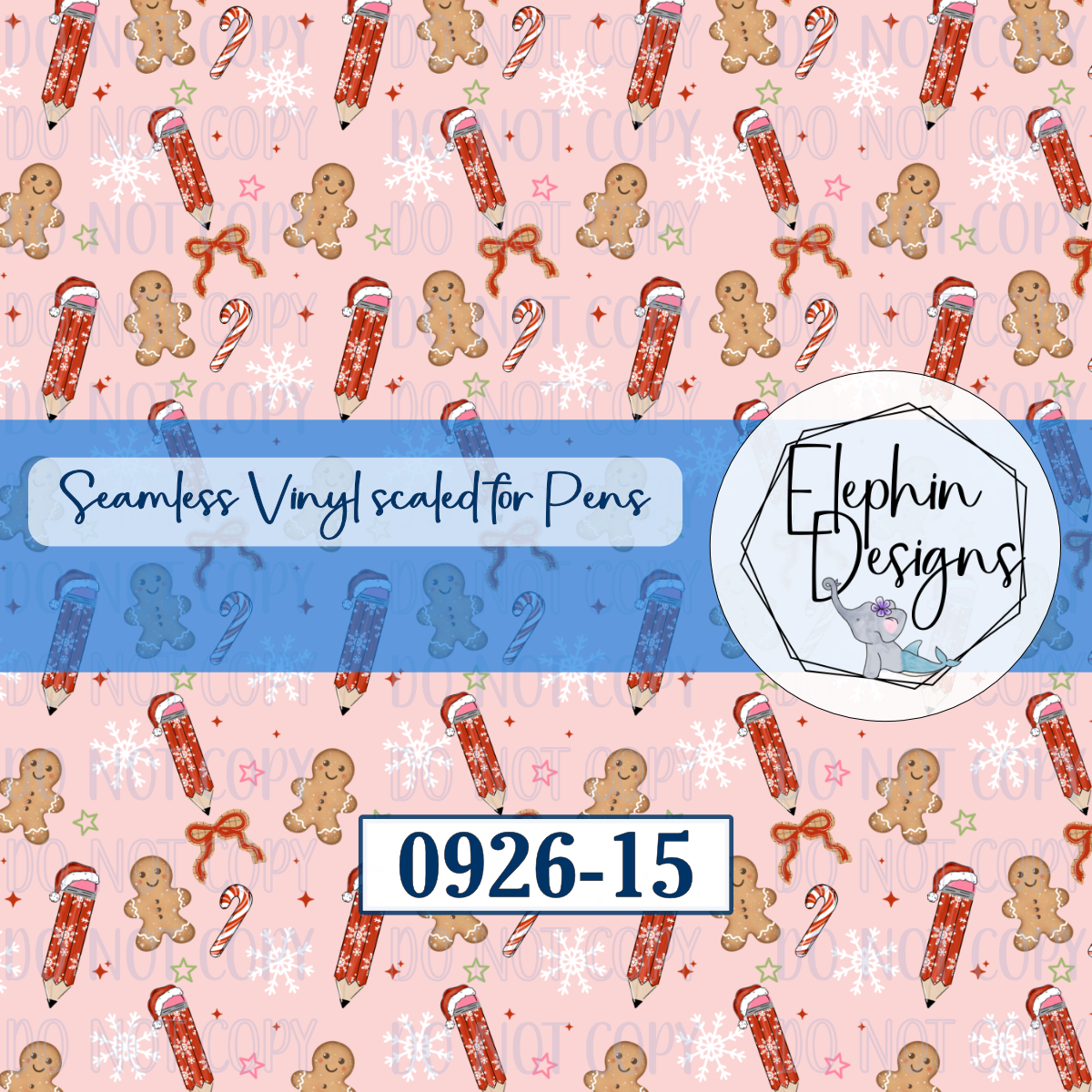 Gingerbread Pencil Seamless Printed Vinyl | 0926-15
