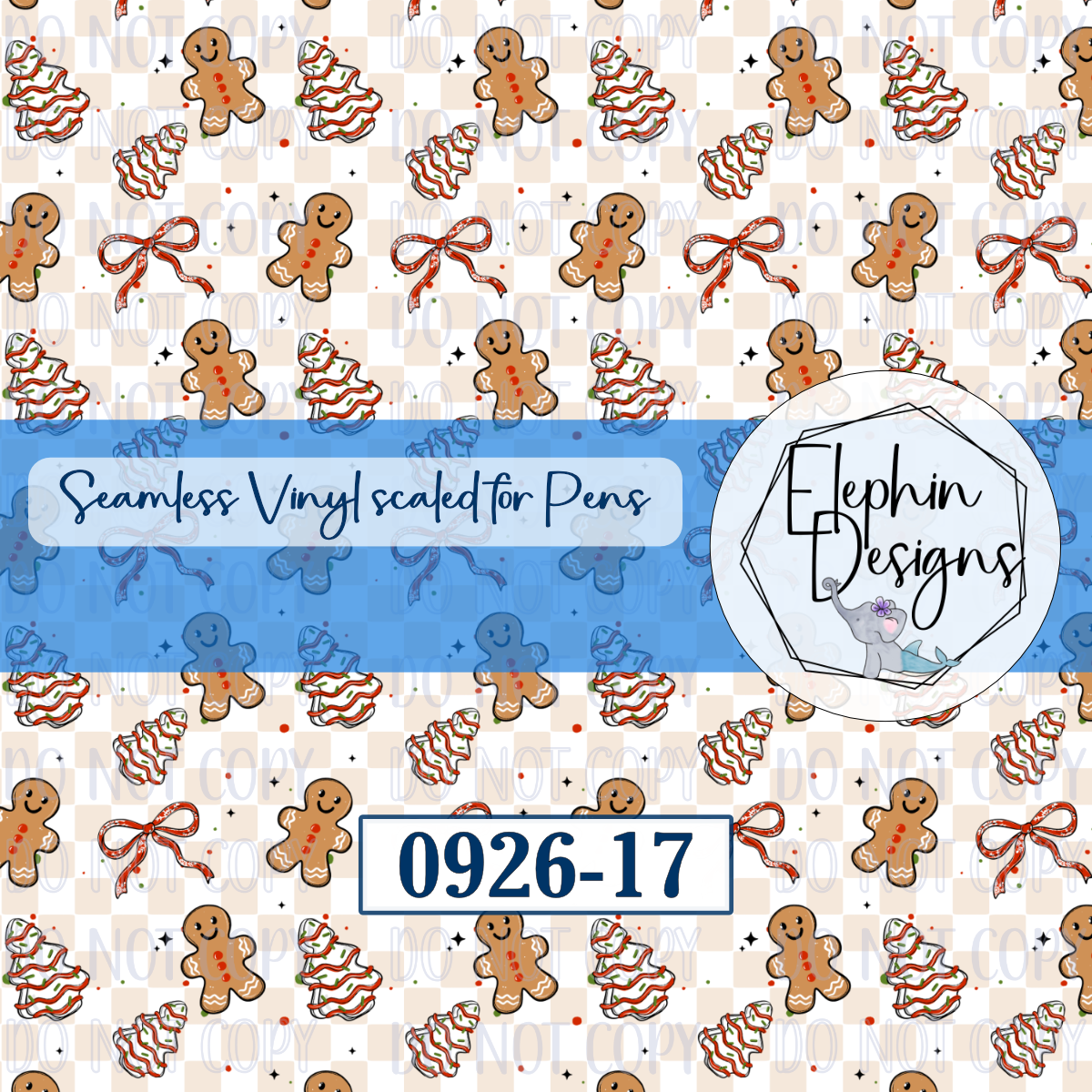Gingerbread Tree Seamless Printed Vinyl | 0926-17
