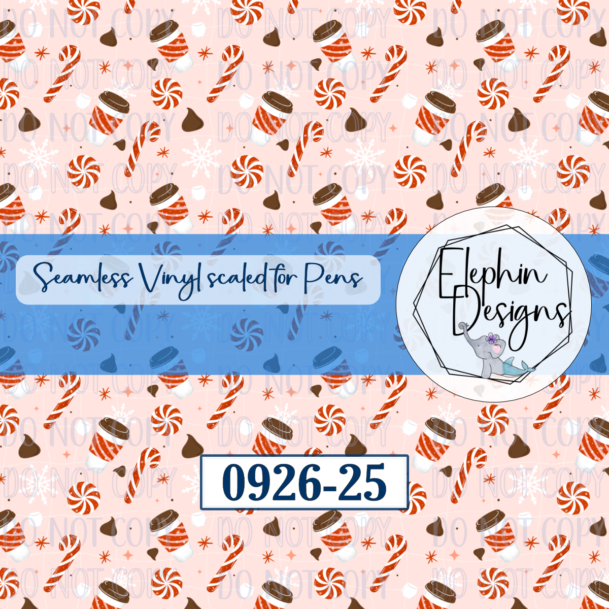 Peppermint Cocoa Seamless Printed Vinyl | 0926-25