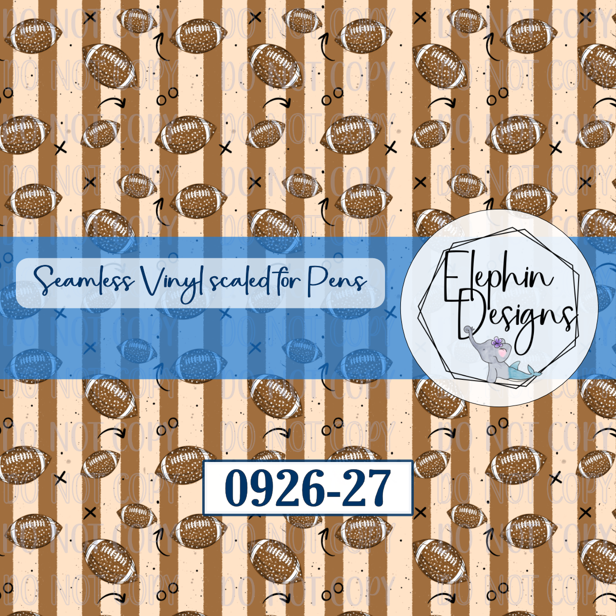 Football Stripe Seamless Printed Vinyl | 0926-27
