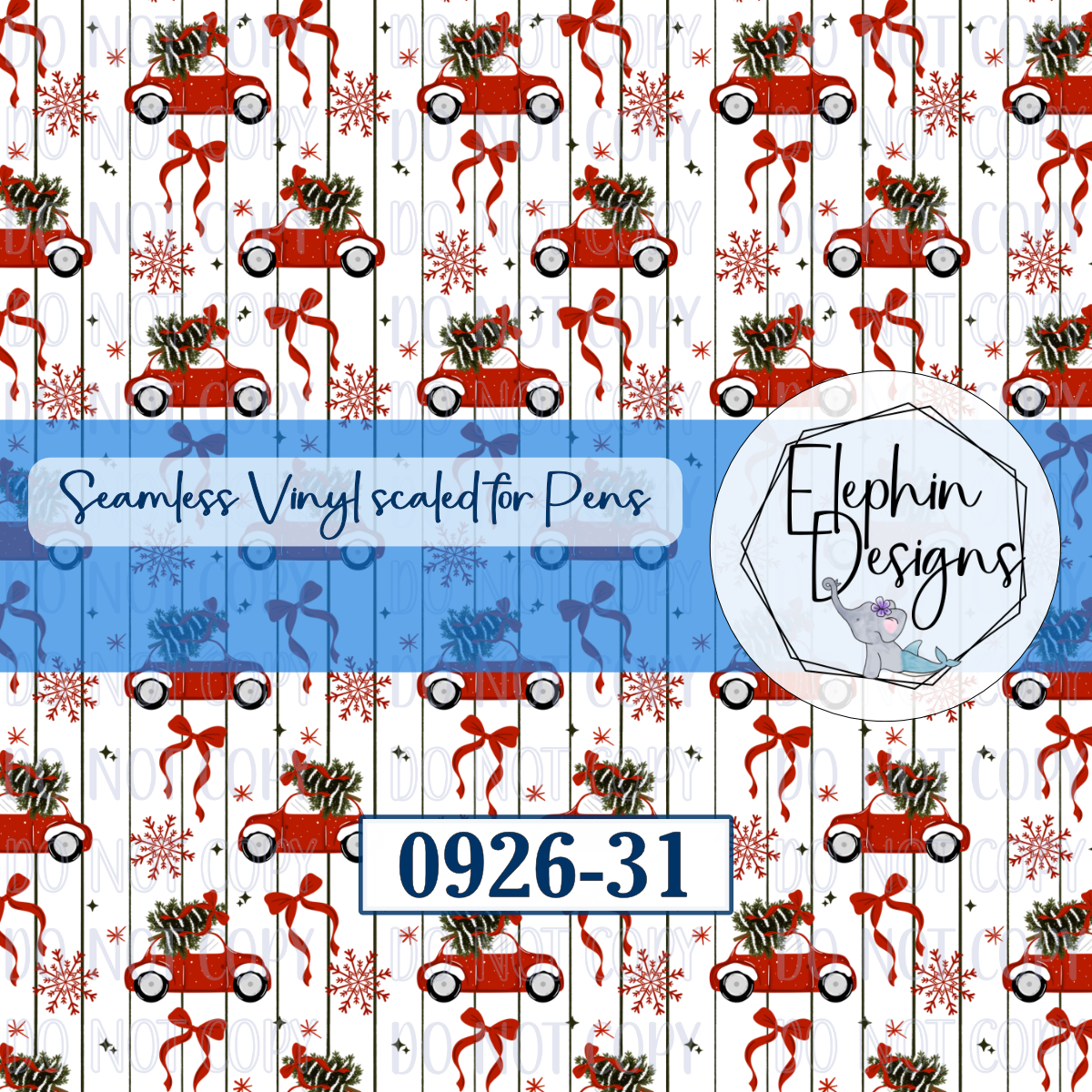 Car Bow Seamless Printed Vinyl | 0926-31