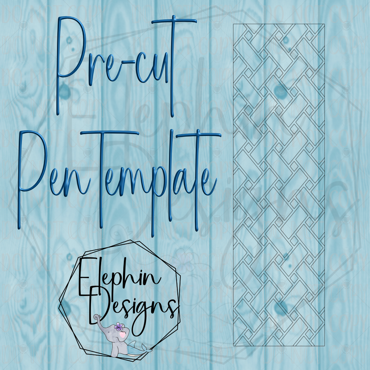 Basket Weave-Outline Double Sided Adhesive Precut Pen Template