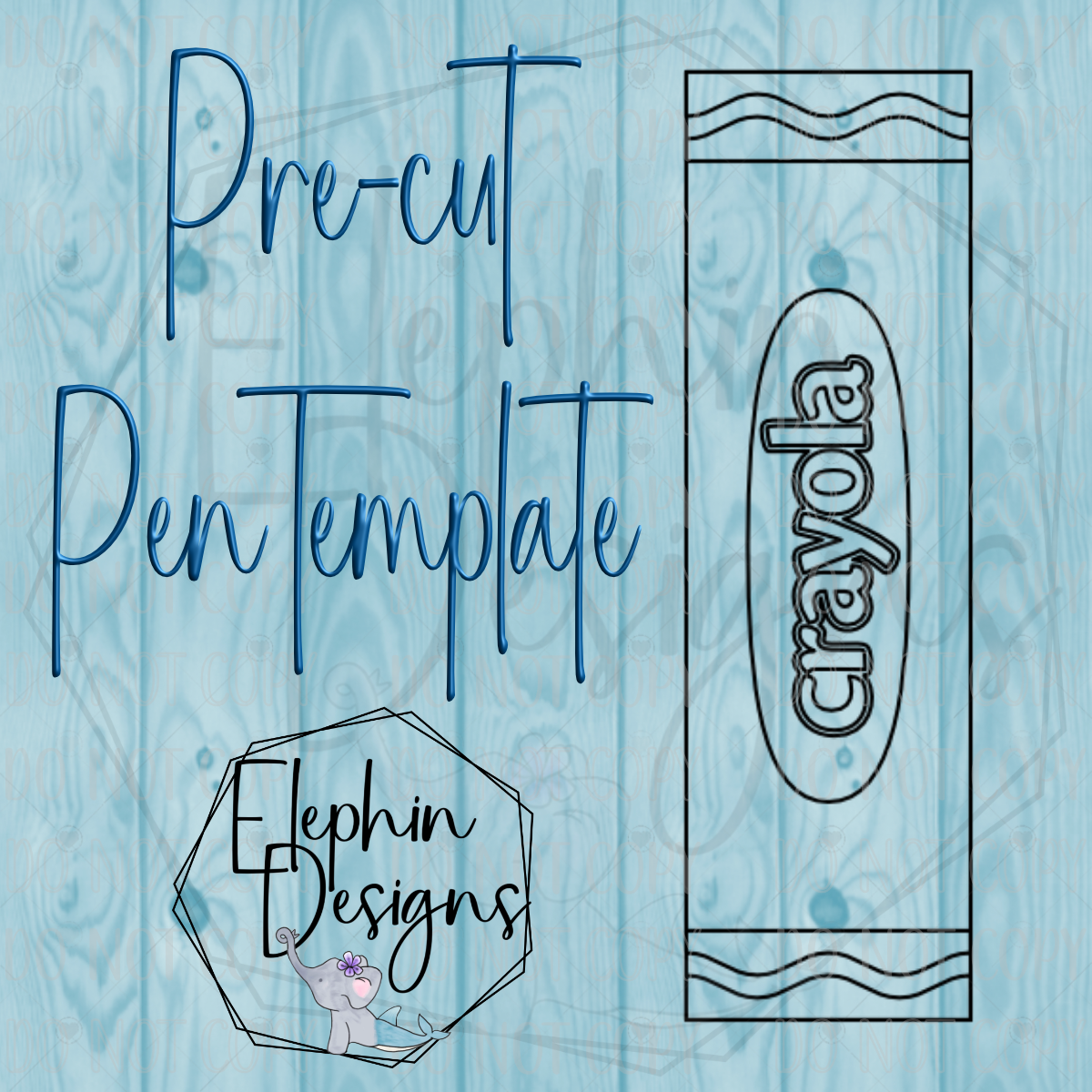 Crayon Double Sided Adhesive Precut Pen Template
