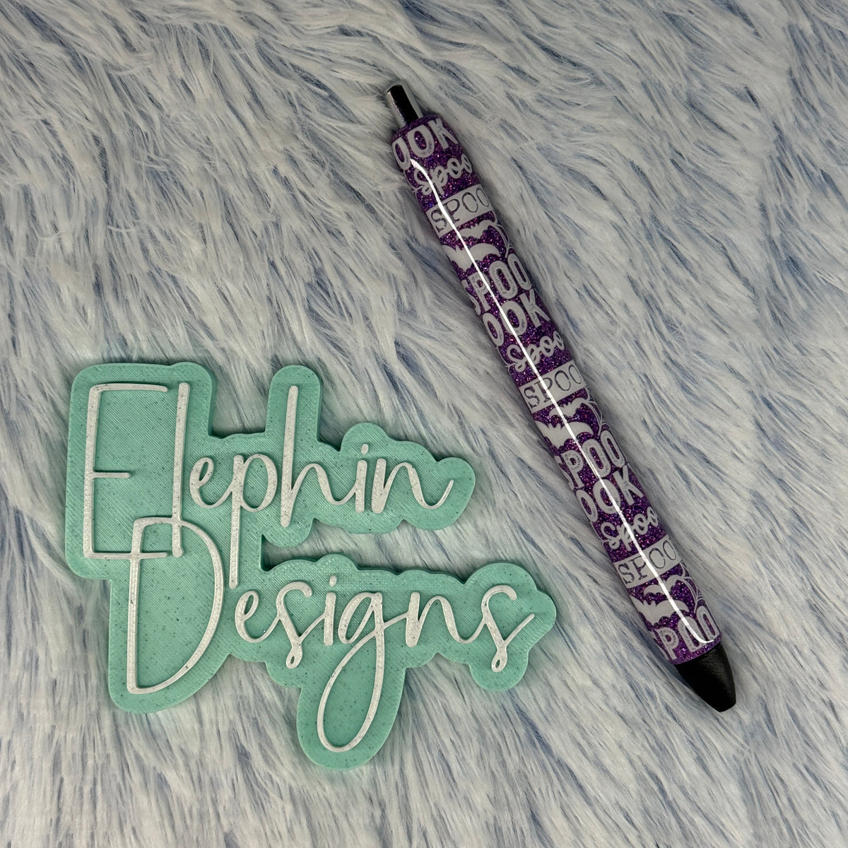 Purple Glitter Spooky Halloween Pen | Ready to Ship