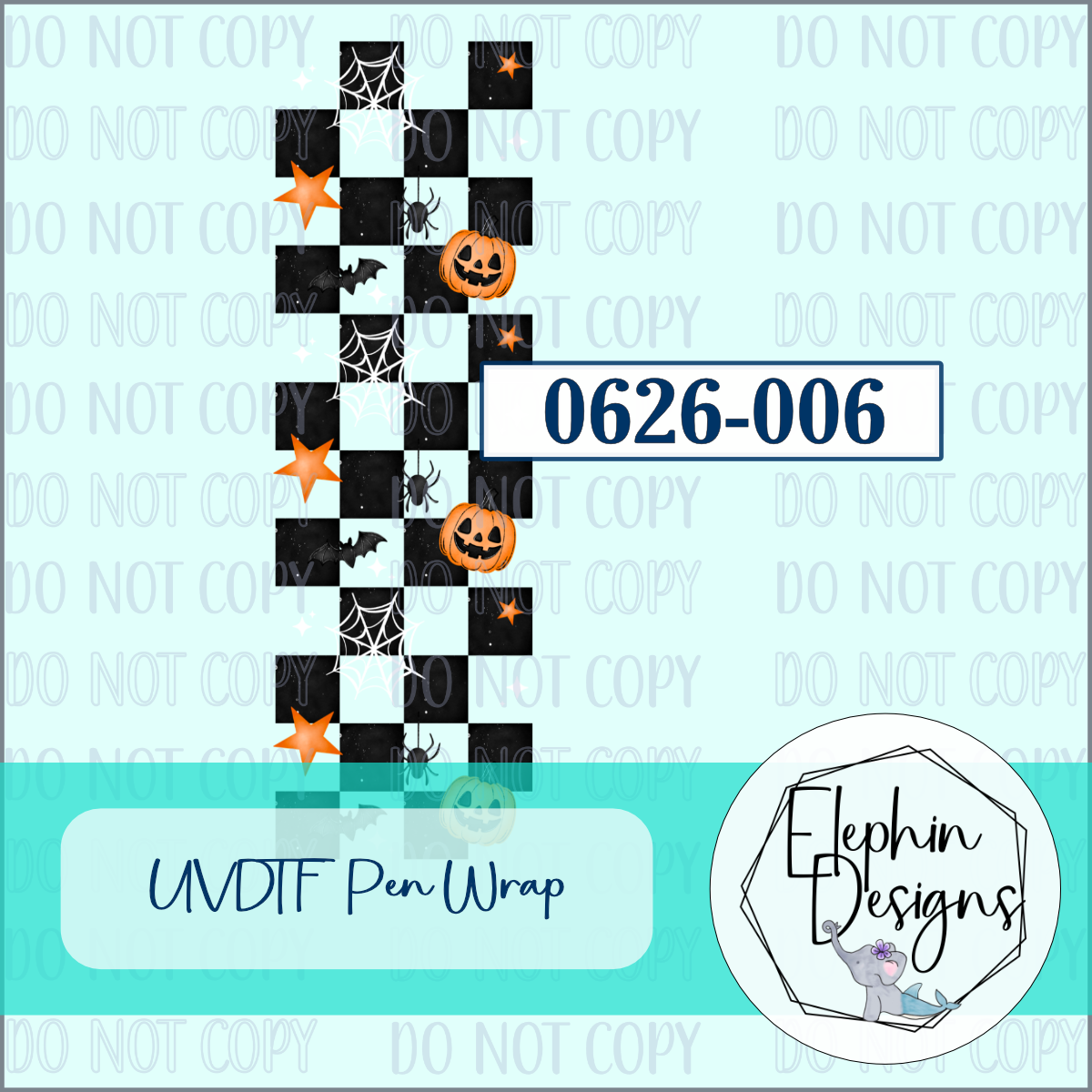 UV DTF Pen Wrap | Halloween Checker | 0626-006