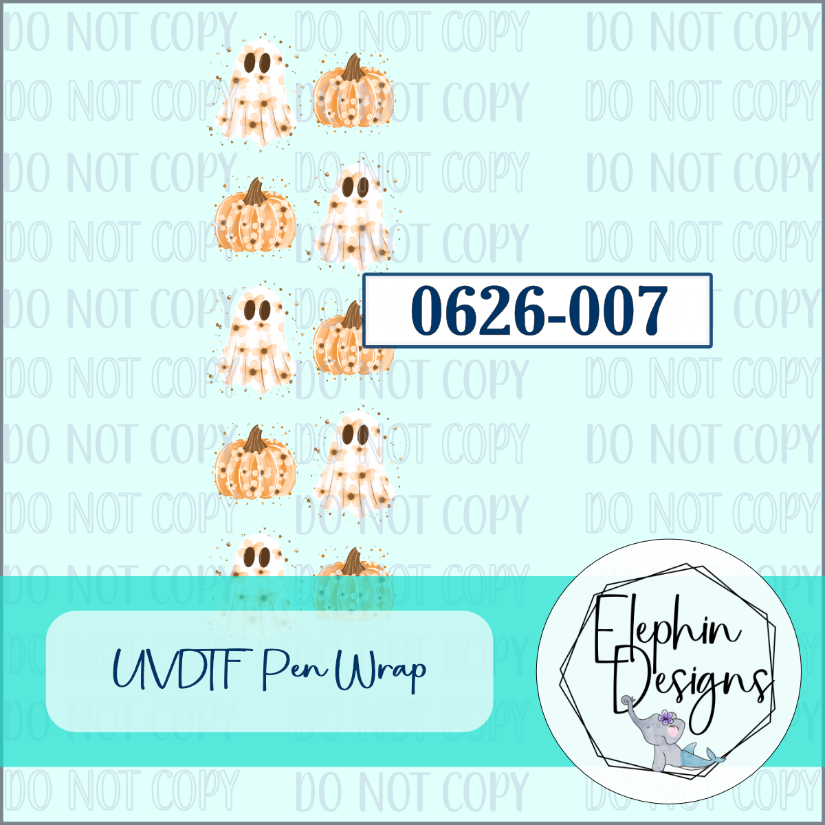 UV DTF Pen Wrap | Ghost & Pumpkin | 0626-007