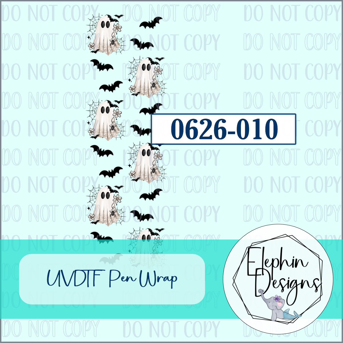 UV DTF Pen Wrap | Ghost Bats & Spiderweb Floral | 0626-010