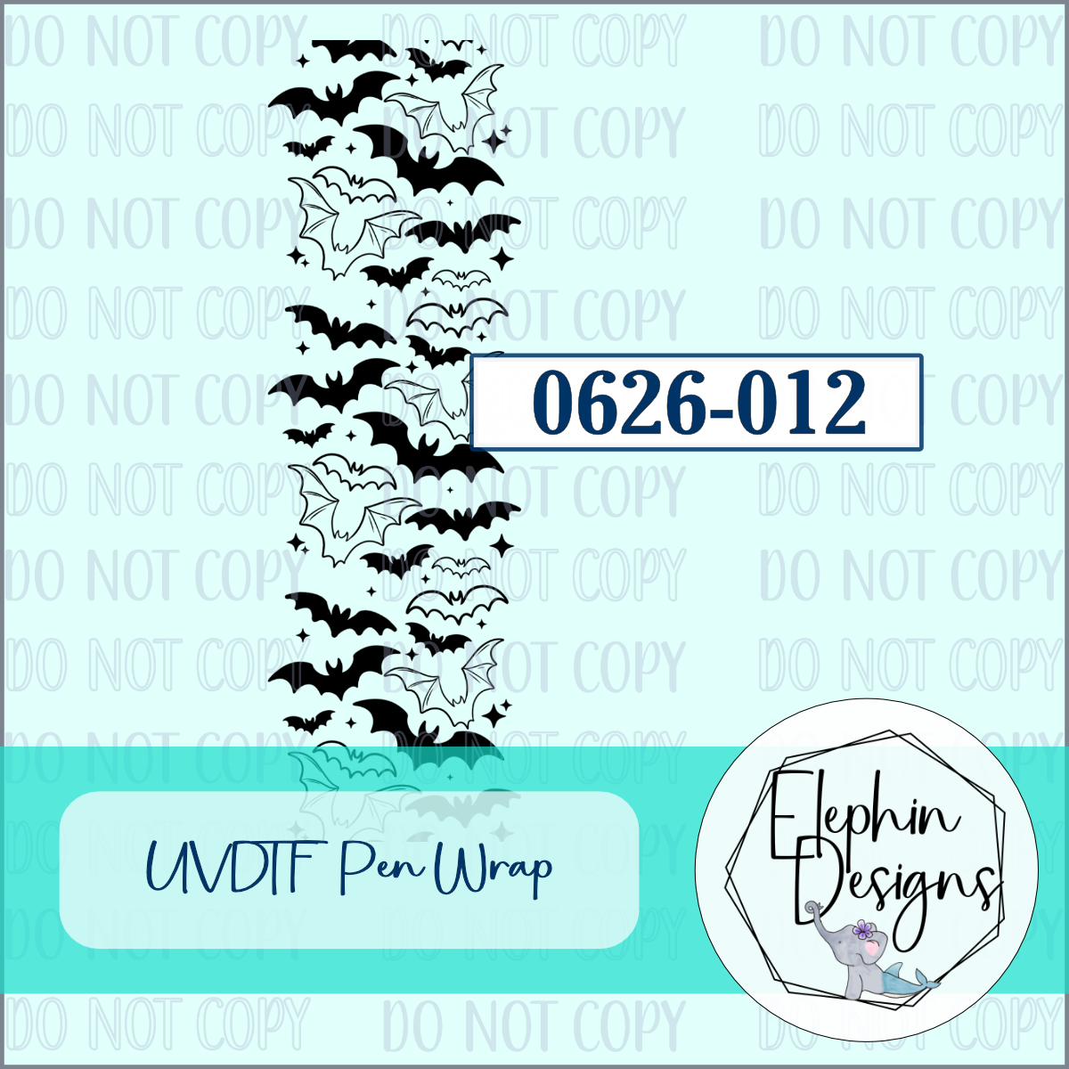UV DTF Pen Wrap | All-Over Bats | 0626-012