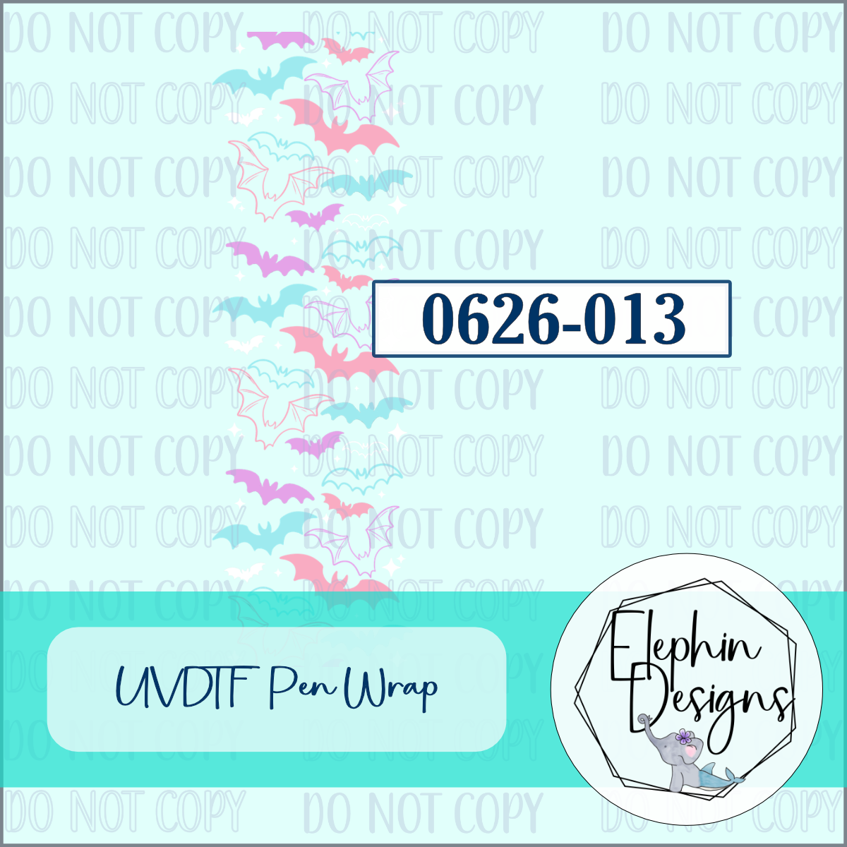 UV DTF Pen Wrap | Pastel Bats | 0626-013