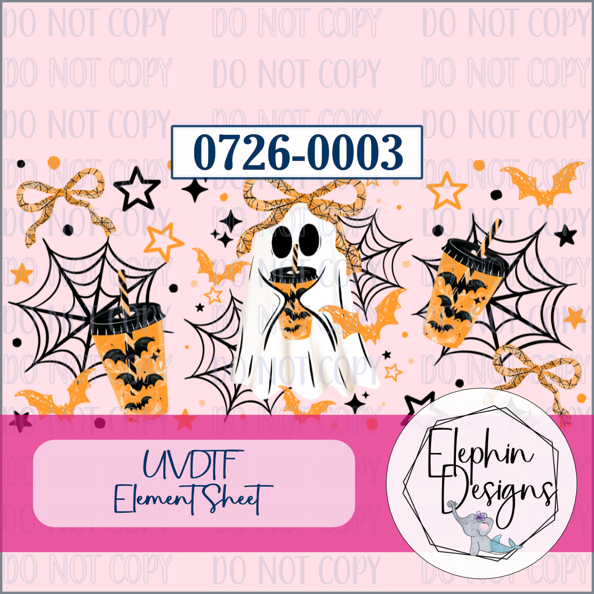 UV DTF Element Sheet | Ghost & Spiderweb Coffee | 0726-0003