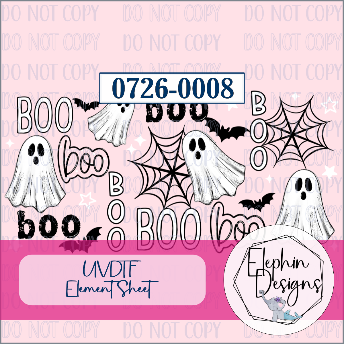UV DTF Element Sheet | BOO Typography | 0726-0008