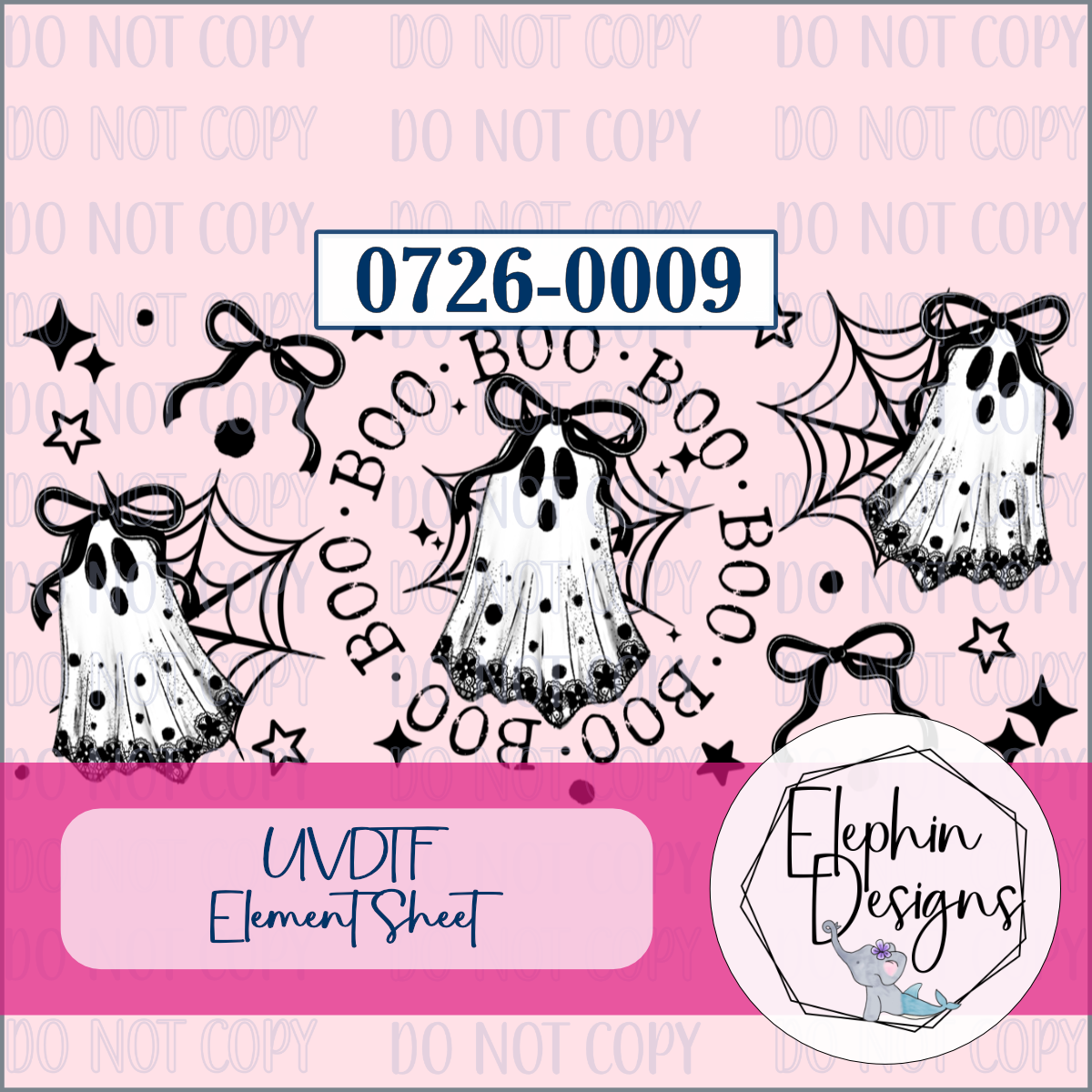 UV DTF Element Sheet | Coquette Ghost BOO | 0726-0009