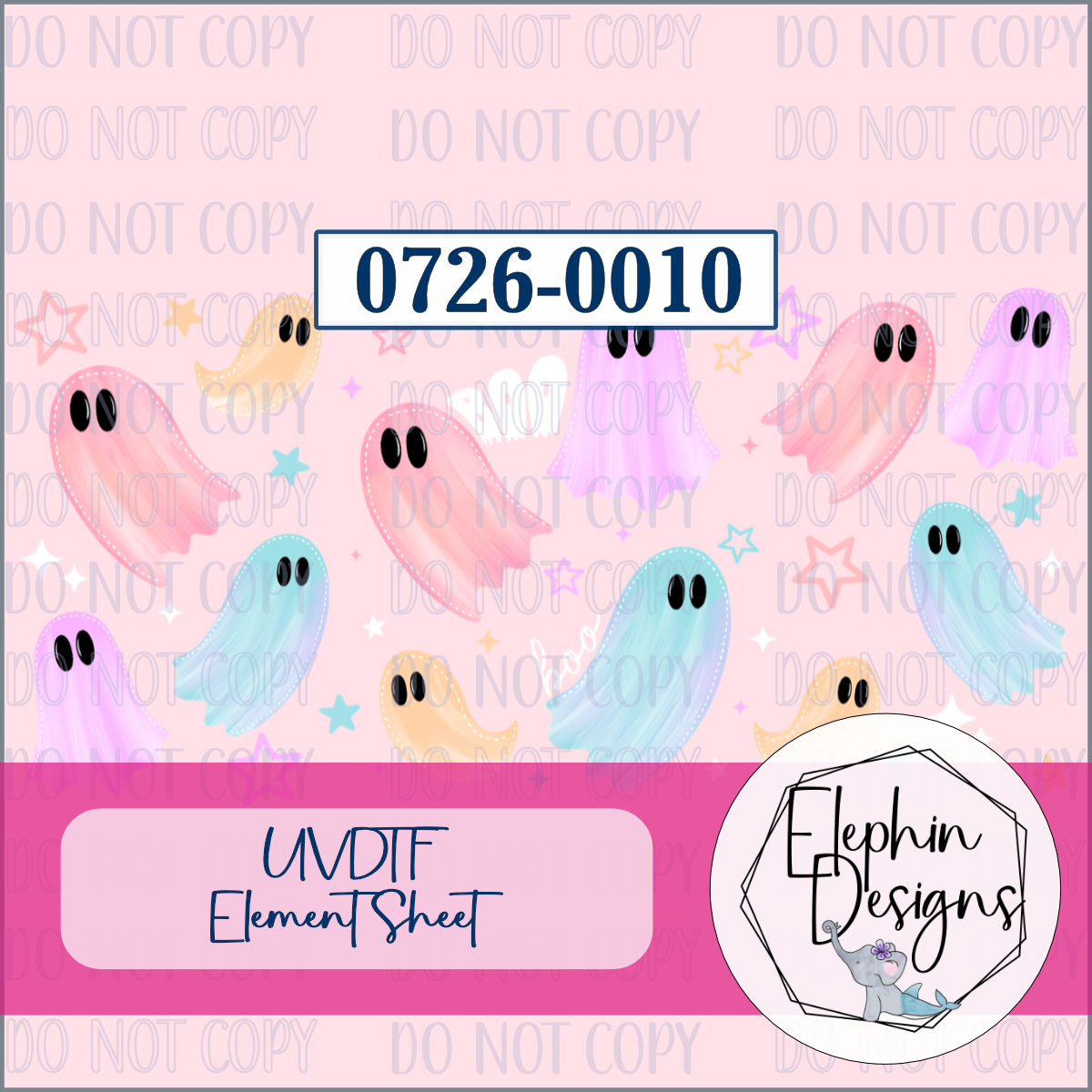 UV DTF Element Sheet | Pastel Ghosts | 0726-0010