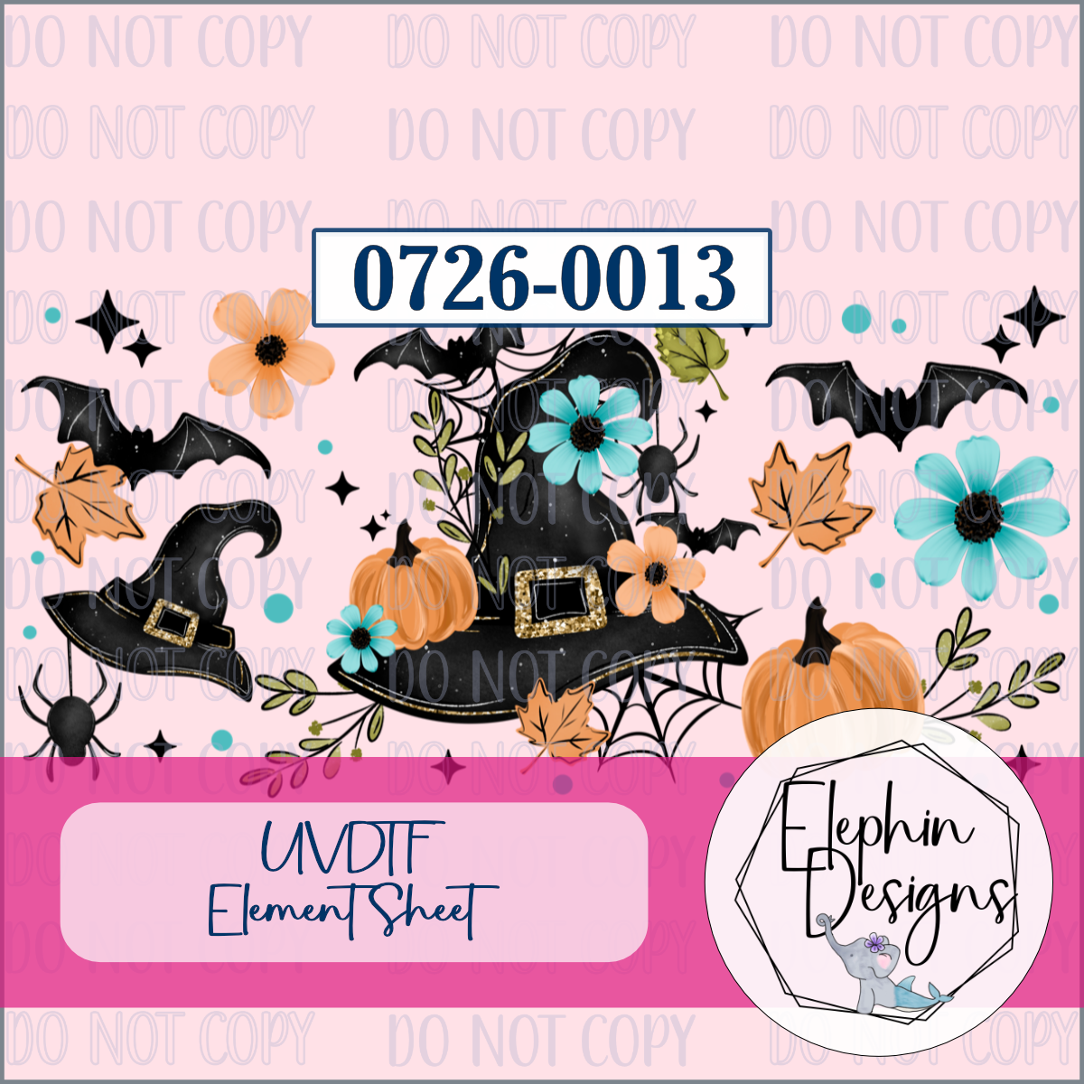 UV DTF Element Sheet | Floral Witch Hat | 0726-0013