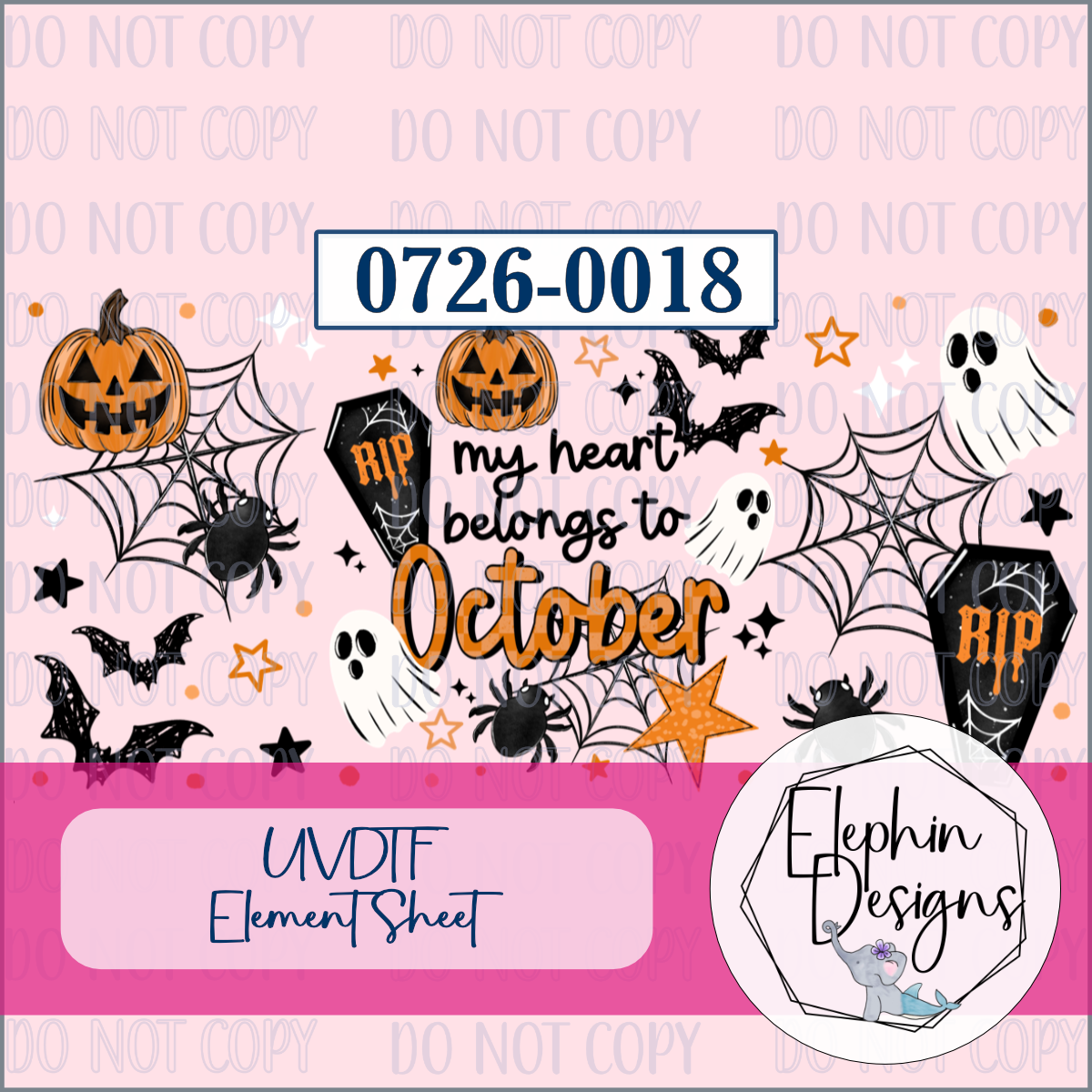 UV DTF Element Sheet | My Heart Belongs to October | 0726-0018