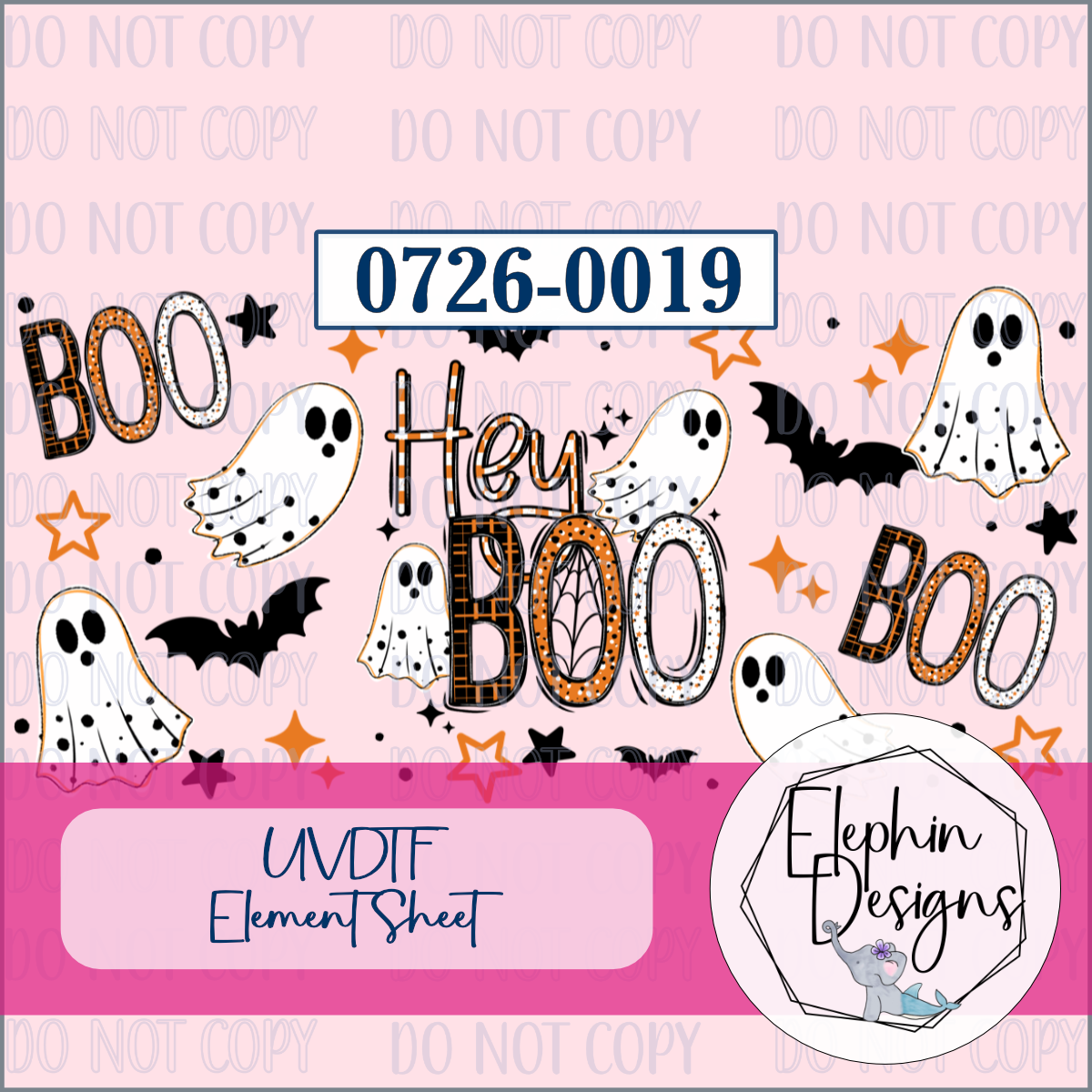 UV DTF Element Sheet | Hey BOO | 0726-0019