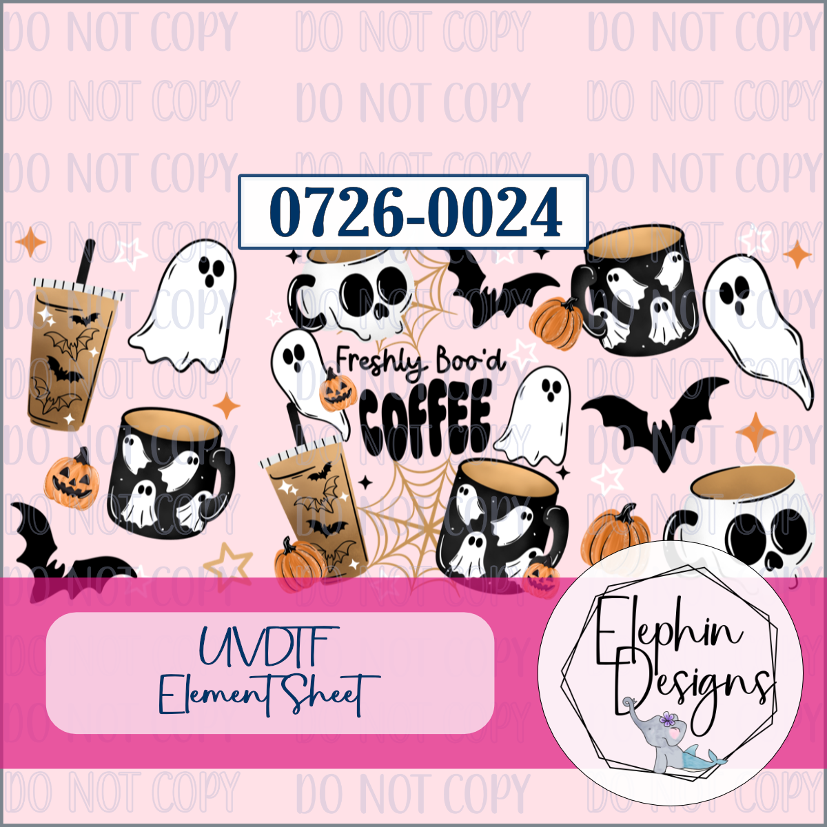 UV DTF Element Sheet | Freshly Boo'd Coffee | 0726-0024
