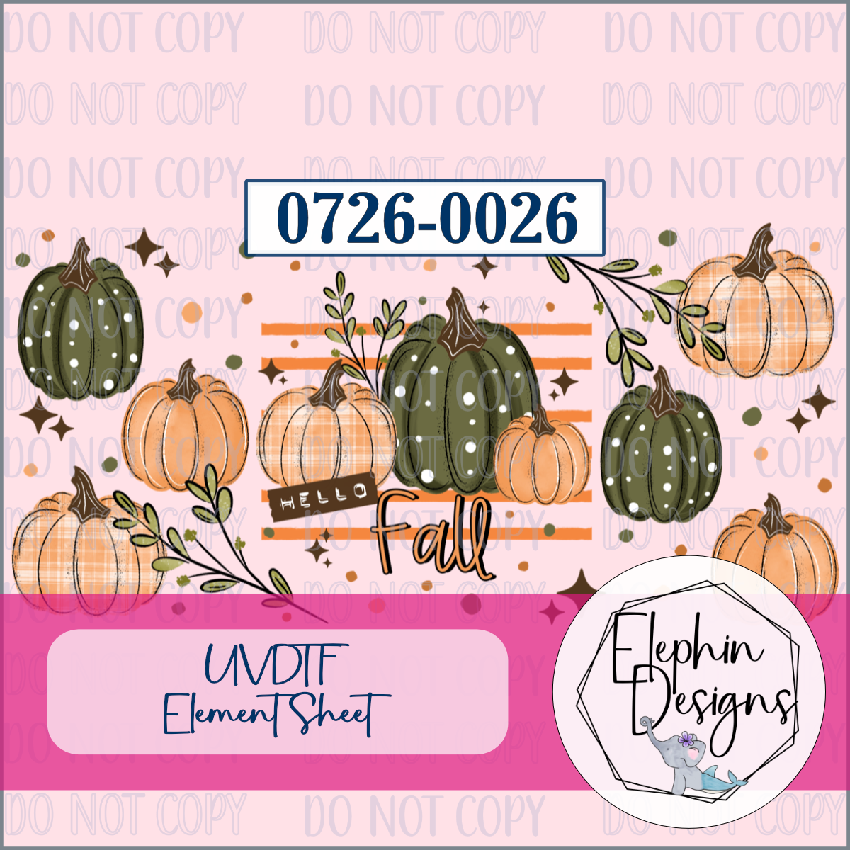 UV DTF Element Sheet | Hello Fall | 0726-0026
