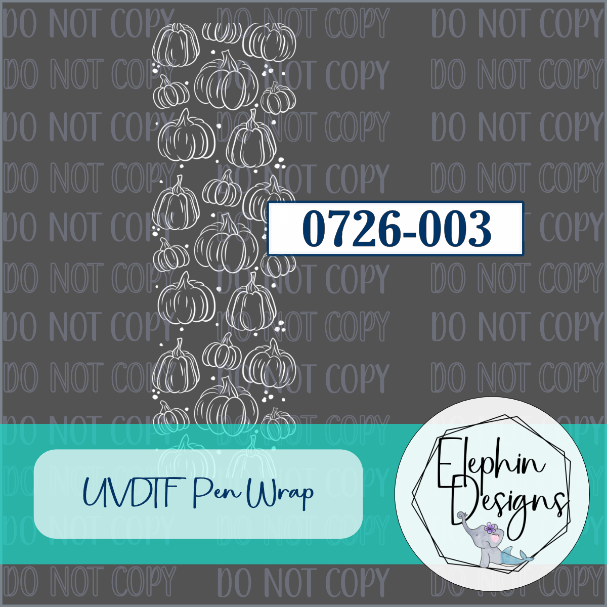UV DTF Pen Wrap | White Pumpkin | 0726-003
